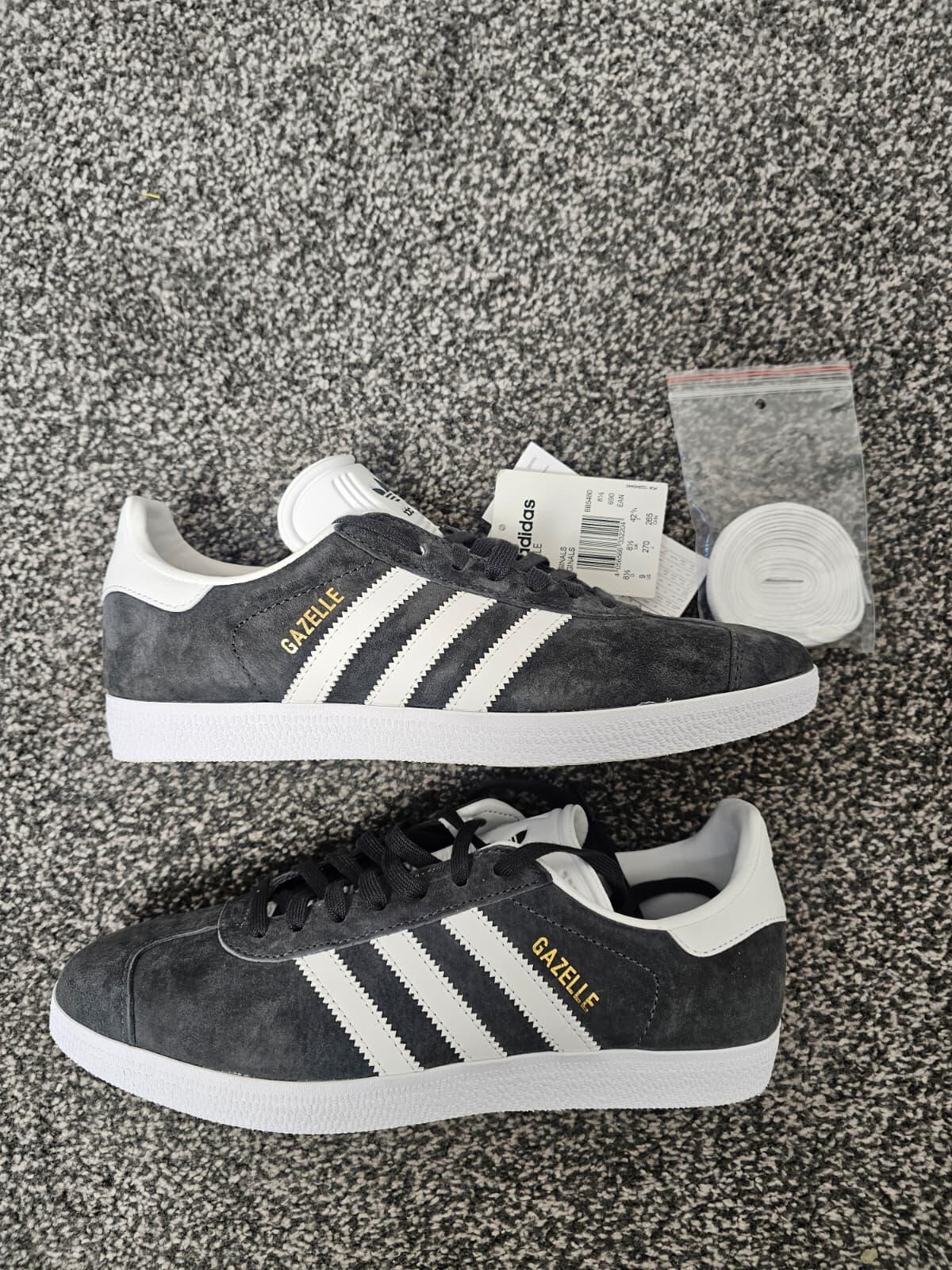 Adidas Gazelle All Season Grey/White Trainers - UK 8.5 / US 9