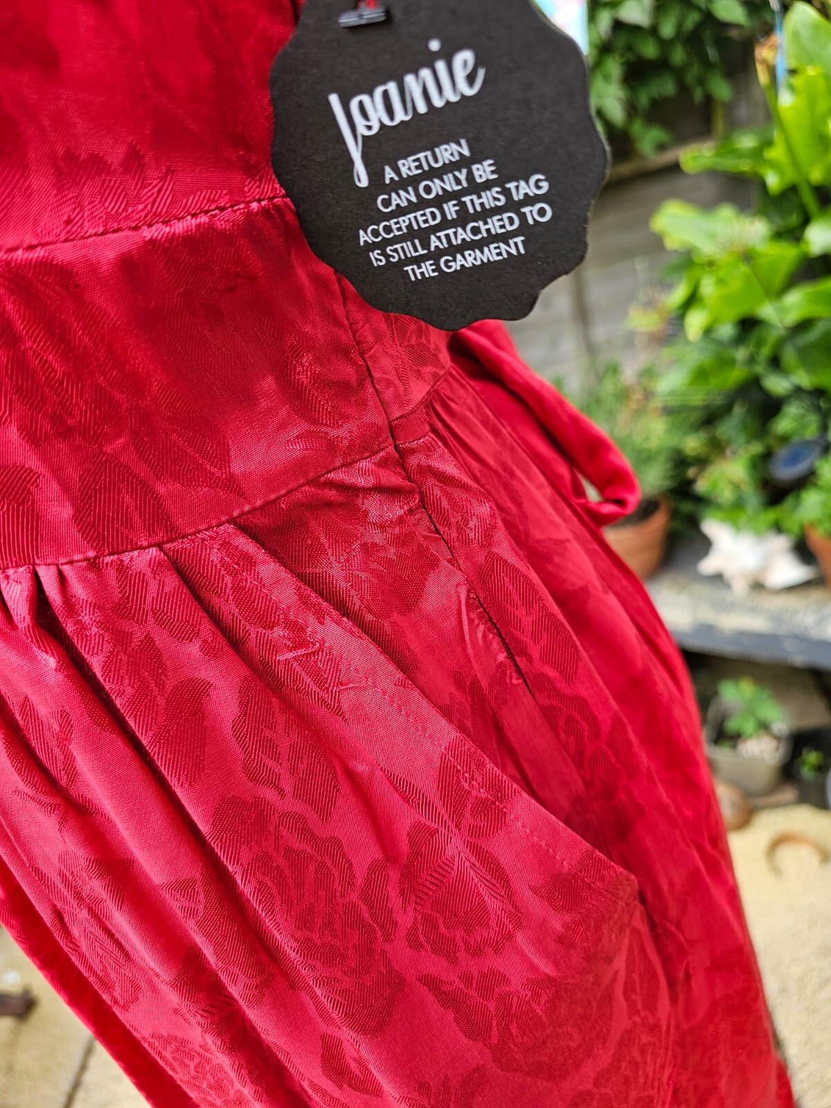 Joanie Alberto Floral Damask Midaxi Midi/Maxi Wrap Style Dress - UK 8 - Red