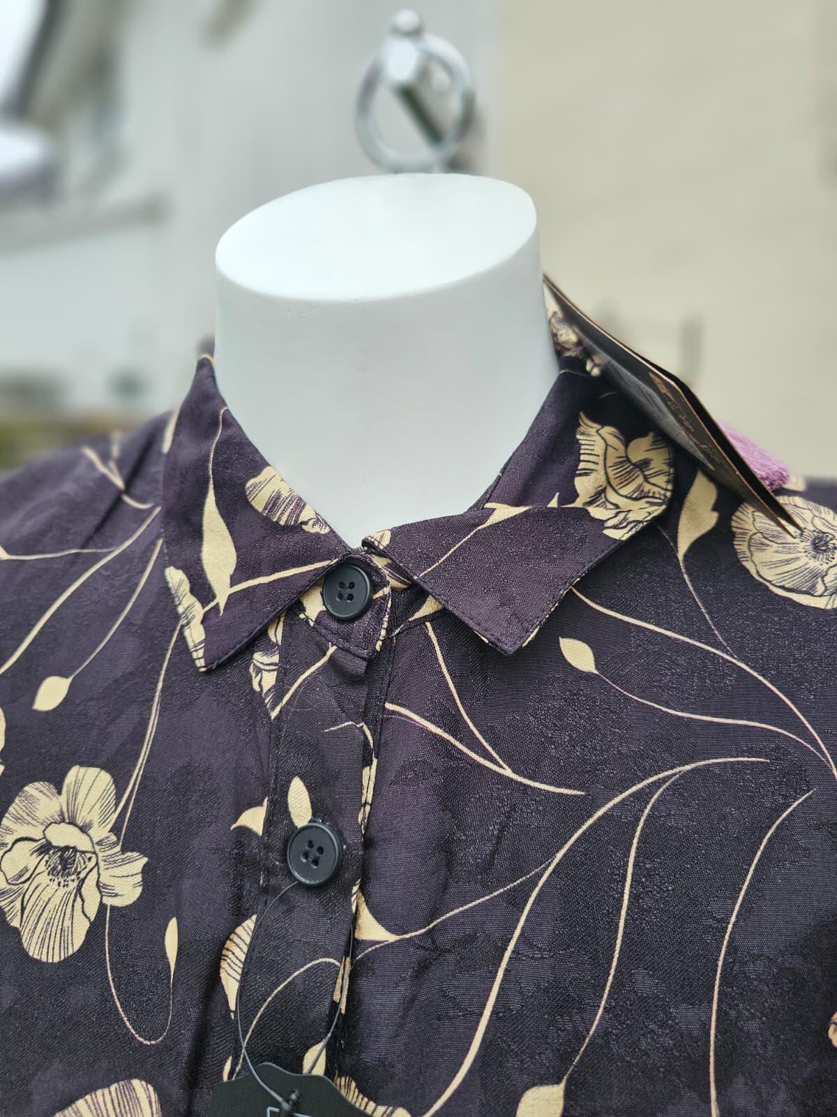 Christina Hendricks X Joanie - Orange Blossom Poppy Print Midi Shirt Dress UK 10