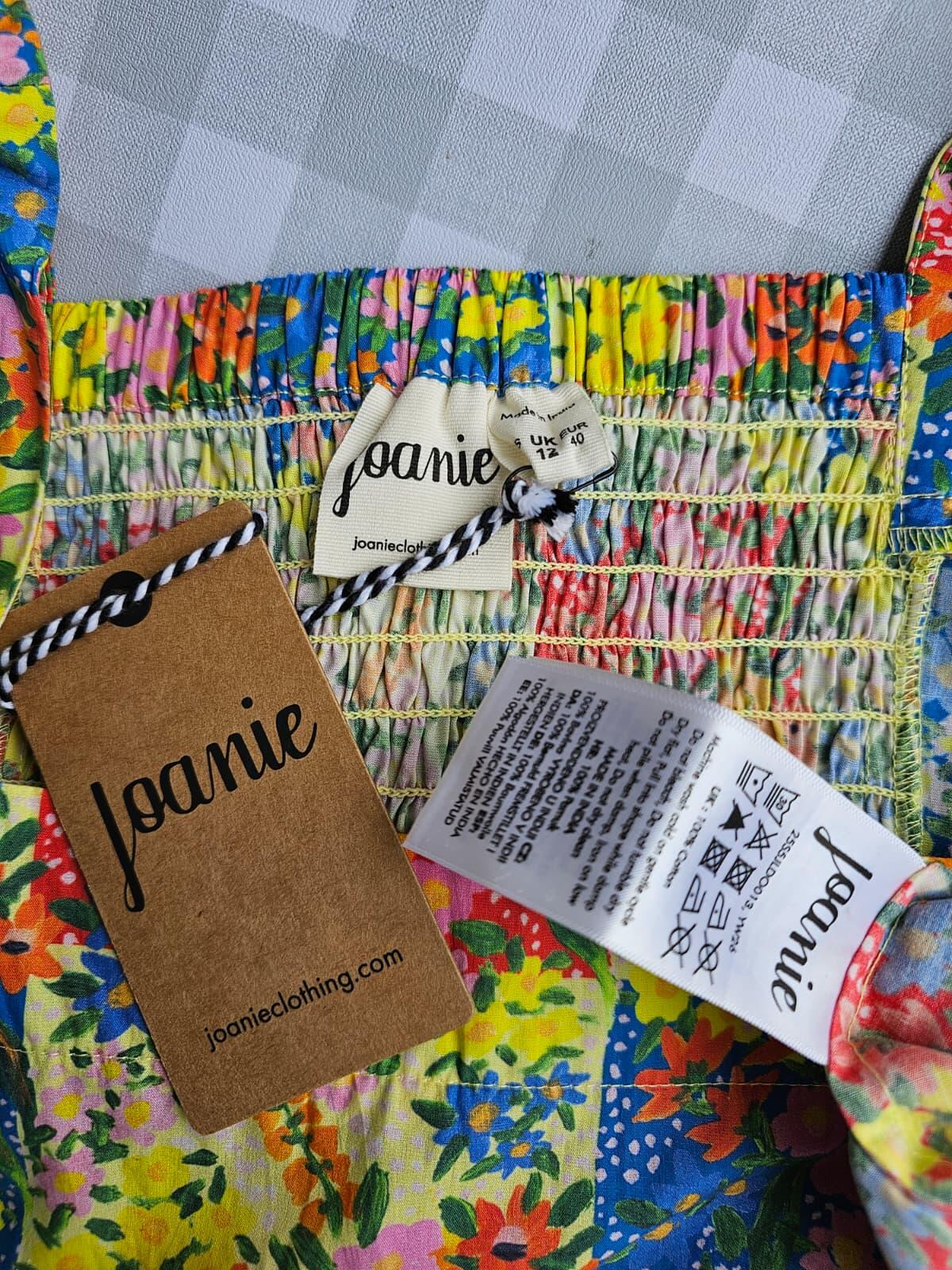 Zeena X Joanie - Georgia Painterly Floral Print Square Neck Spring Dress - UK 12
