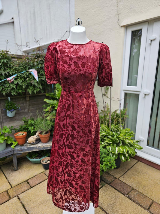 Joanie Women's Anastasia Maxi Flowers Birds Branches Pattern Dress - UK 8