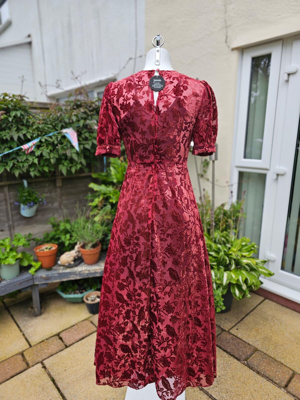Joanie Women's Anastasia Maxi Flowers Birds Branches Pattern Dress - UK 8