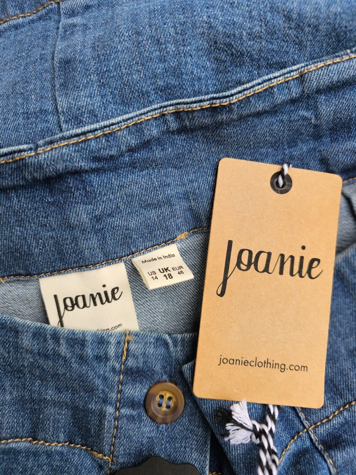 Joanie Women's Denim A Line Button Through Pocket Skirt - 18 / W36 - Blue