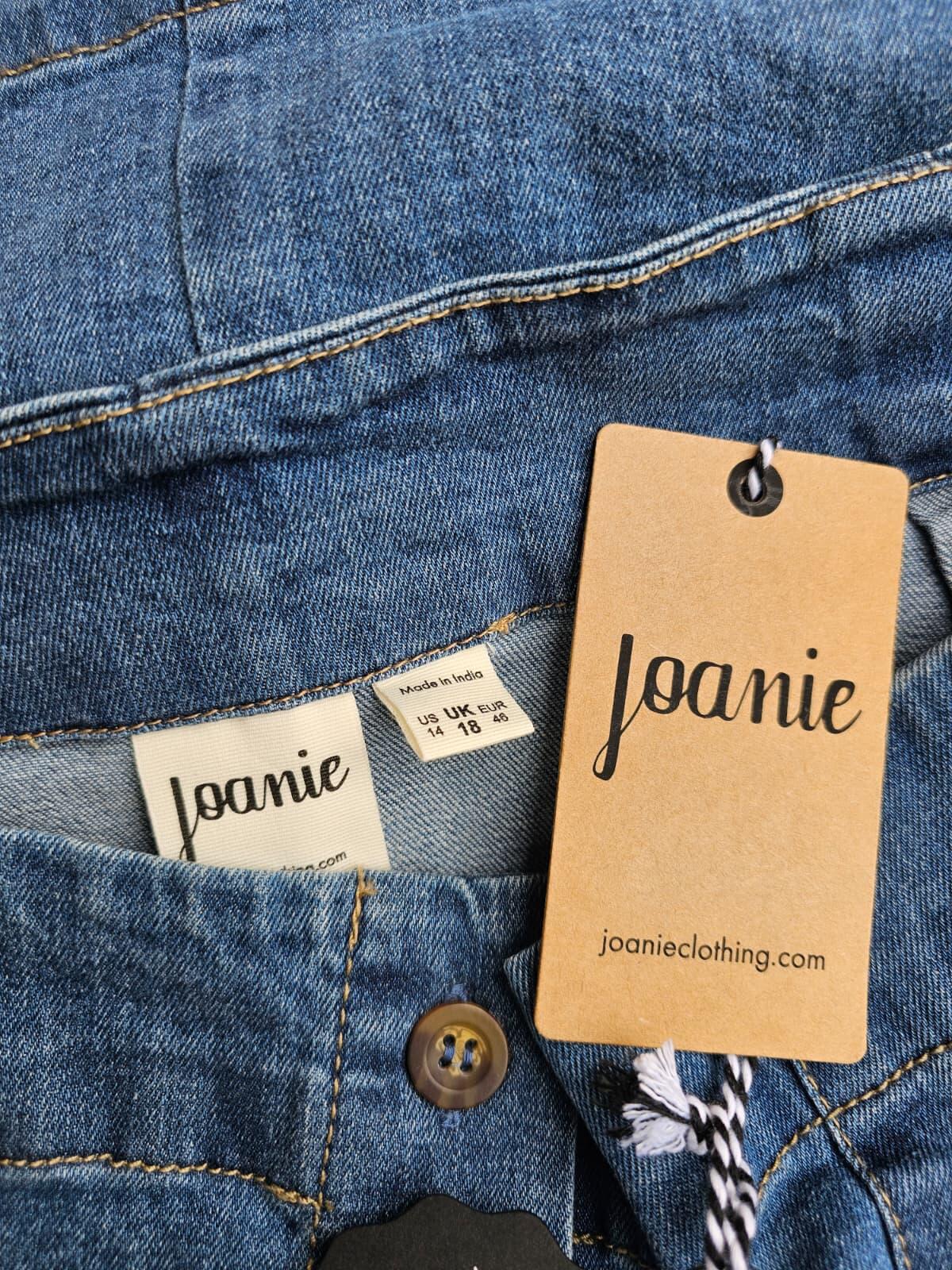 Joanie Women's Denim A Line Button Through Pocket Skirt - 18 / W36 - Blue