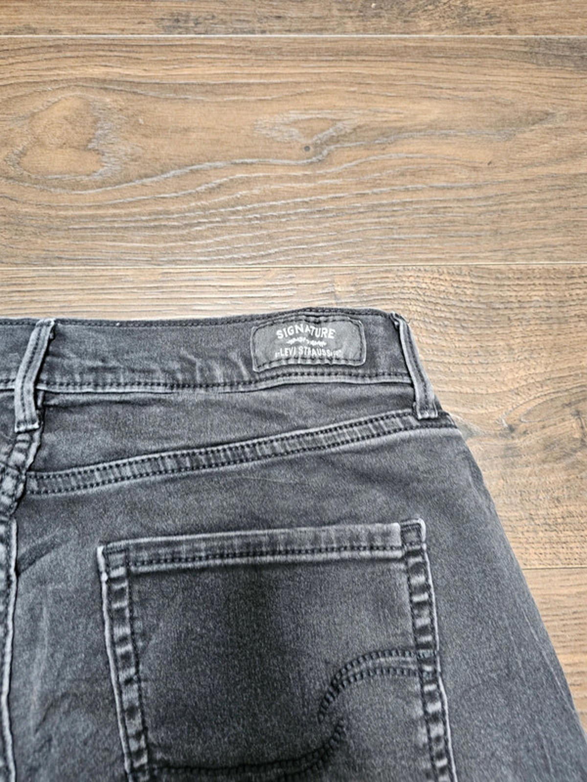 Levi's Womens Black Jeans Signature Curvy Straight W30/29L Denim Trousers