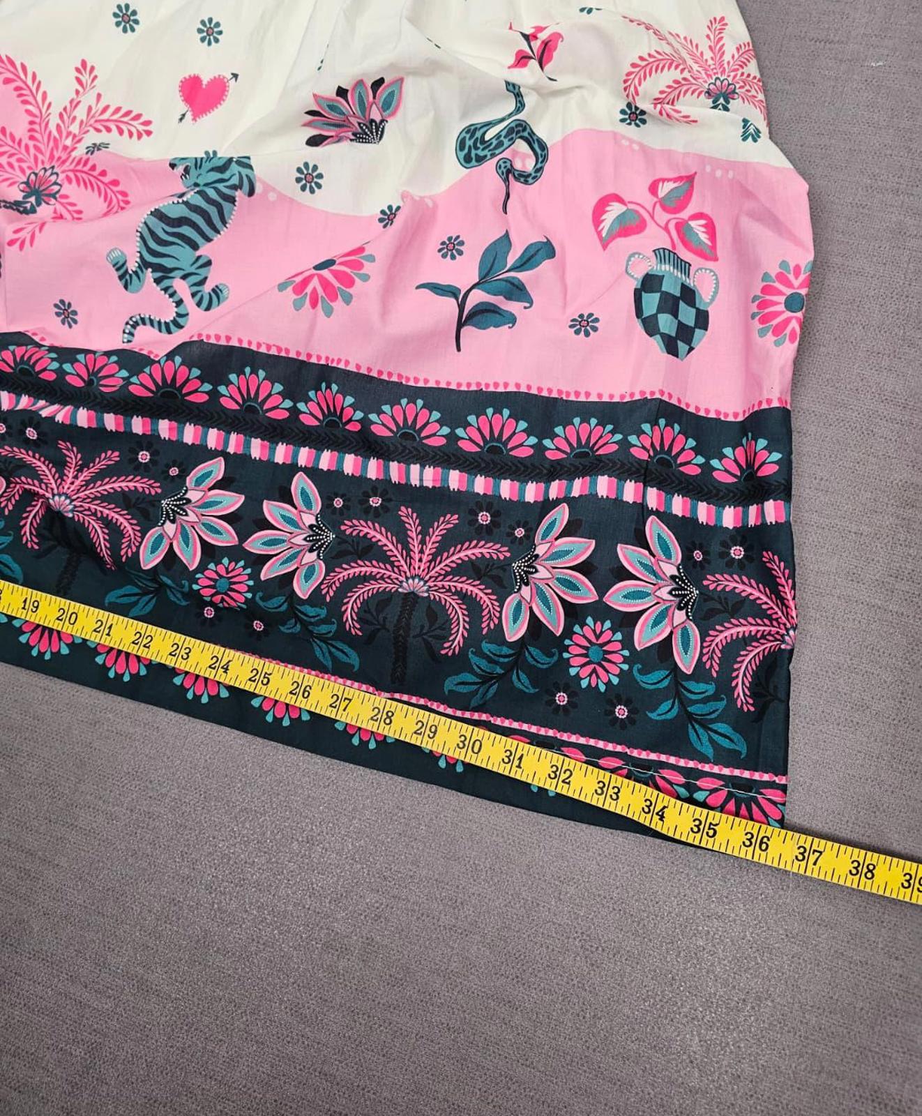 Joanie Womens Palm Tree Print Floral/Fauna Print Tie Neck Midi Dress - UK 8**