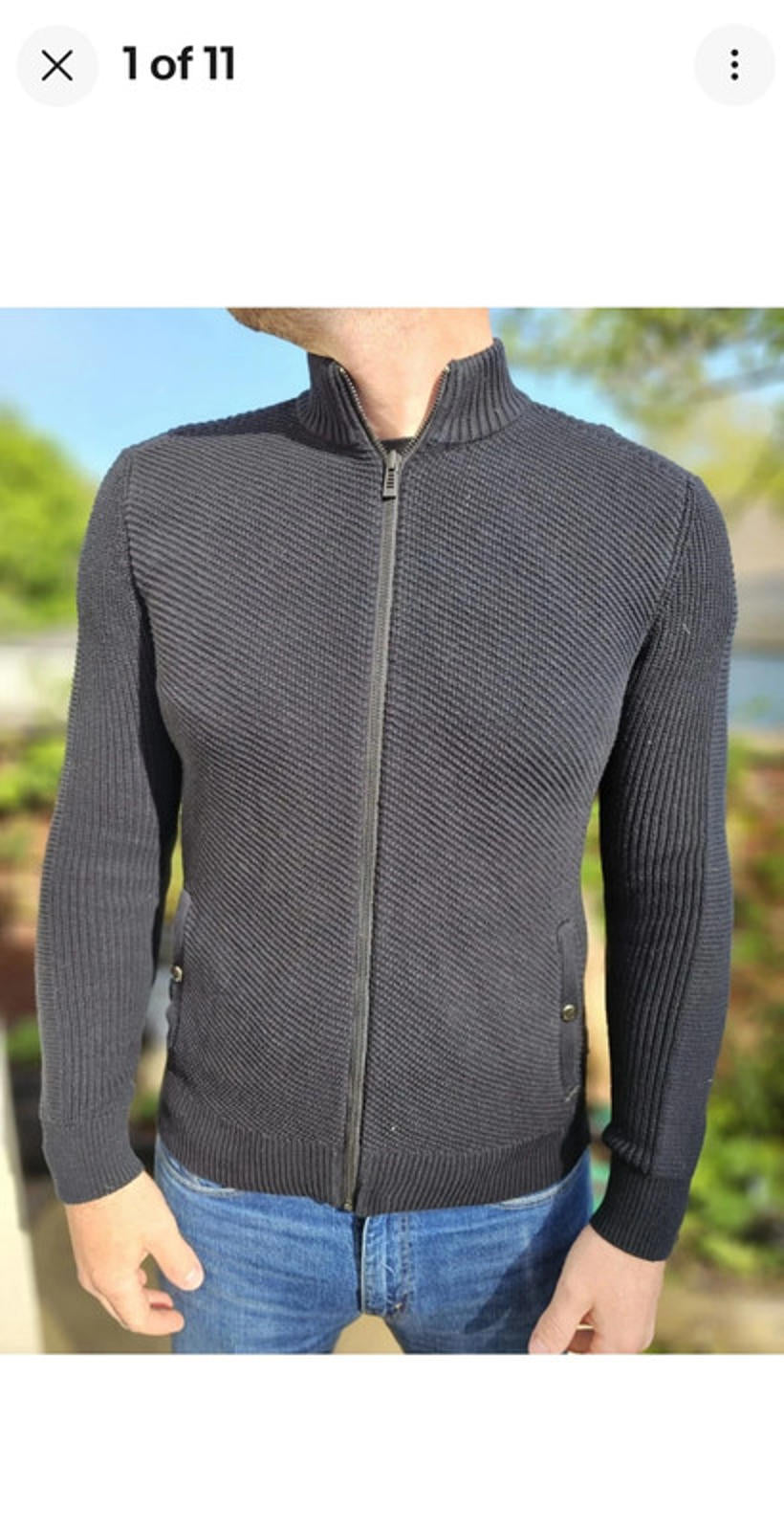 Calvin Klein Full Zip Smart Casual Black Jacket Stretch - S/Small M/L