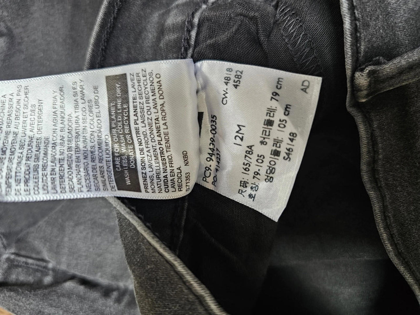 Levi's Womens Black Jeans Signature Curvy Straight W30/29L Denim Trousers