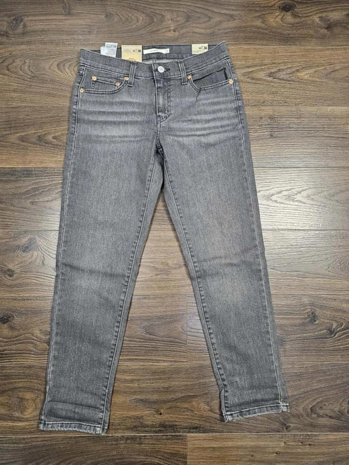 Levi's Womens Boyfriend Fit Mid Rise Tapered Leg washed Black Jeans - W26/L27