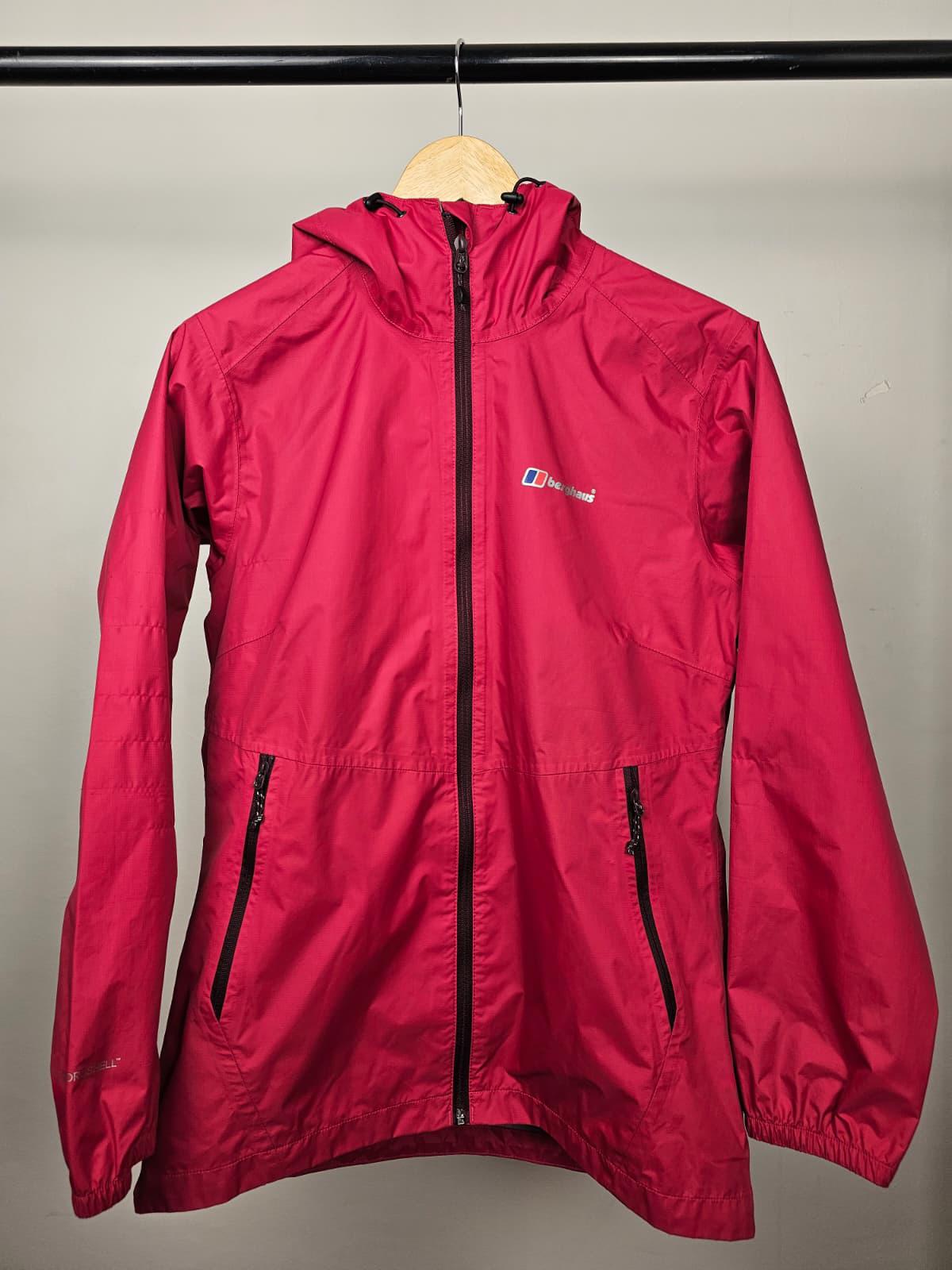 Berghaus Womens Full Zip Hooded Waterproof Windproof Jacket/Coat - UK 12 - Pink