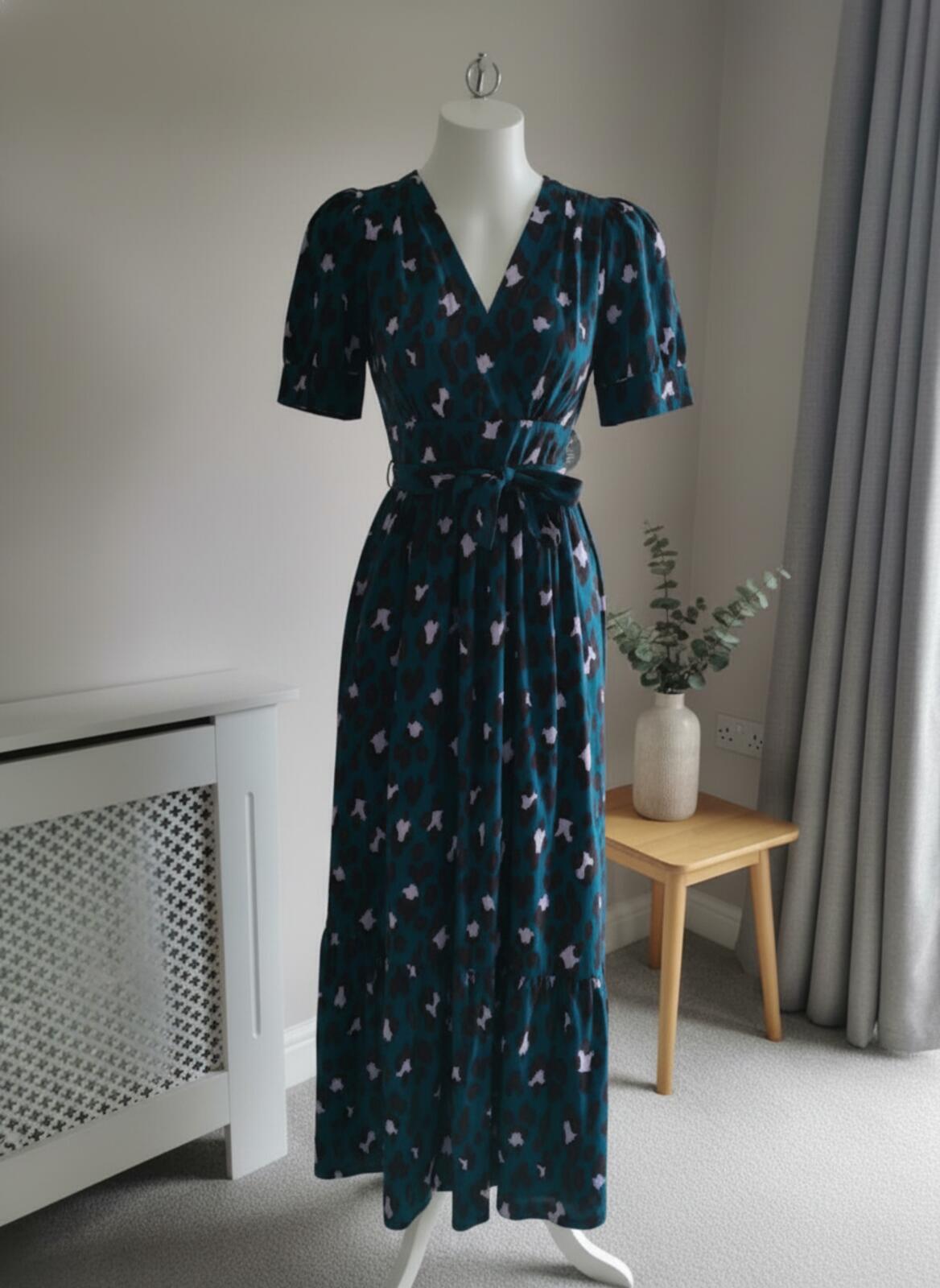 Joanie Womens Albertine Leopard Print Midaxi Midi/Maxi Spring Summer Dress - 8