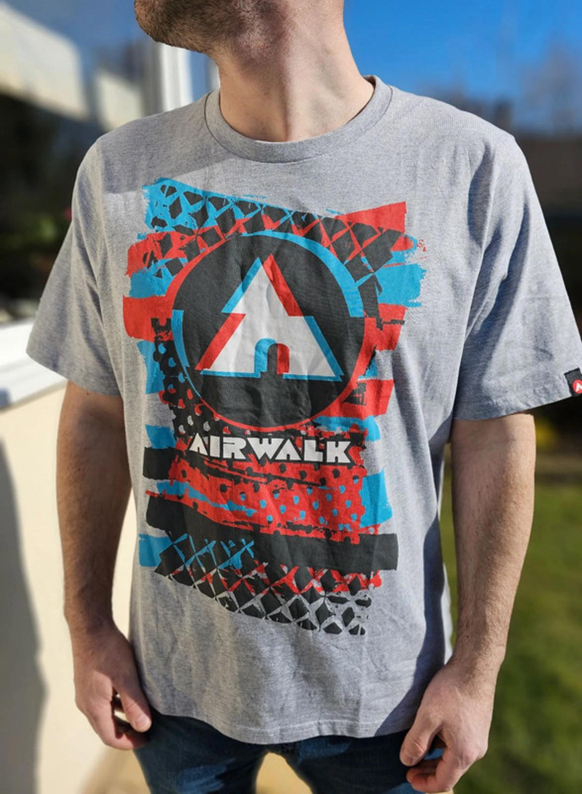 Airwalk Short Sleeve Top T-Shirt Grey XXL/Extra Extra Large Mens/Unisex BNWT**