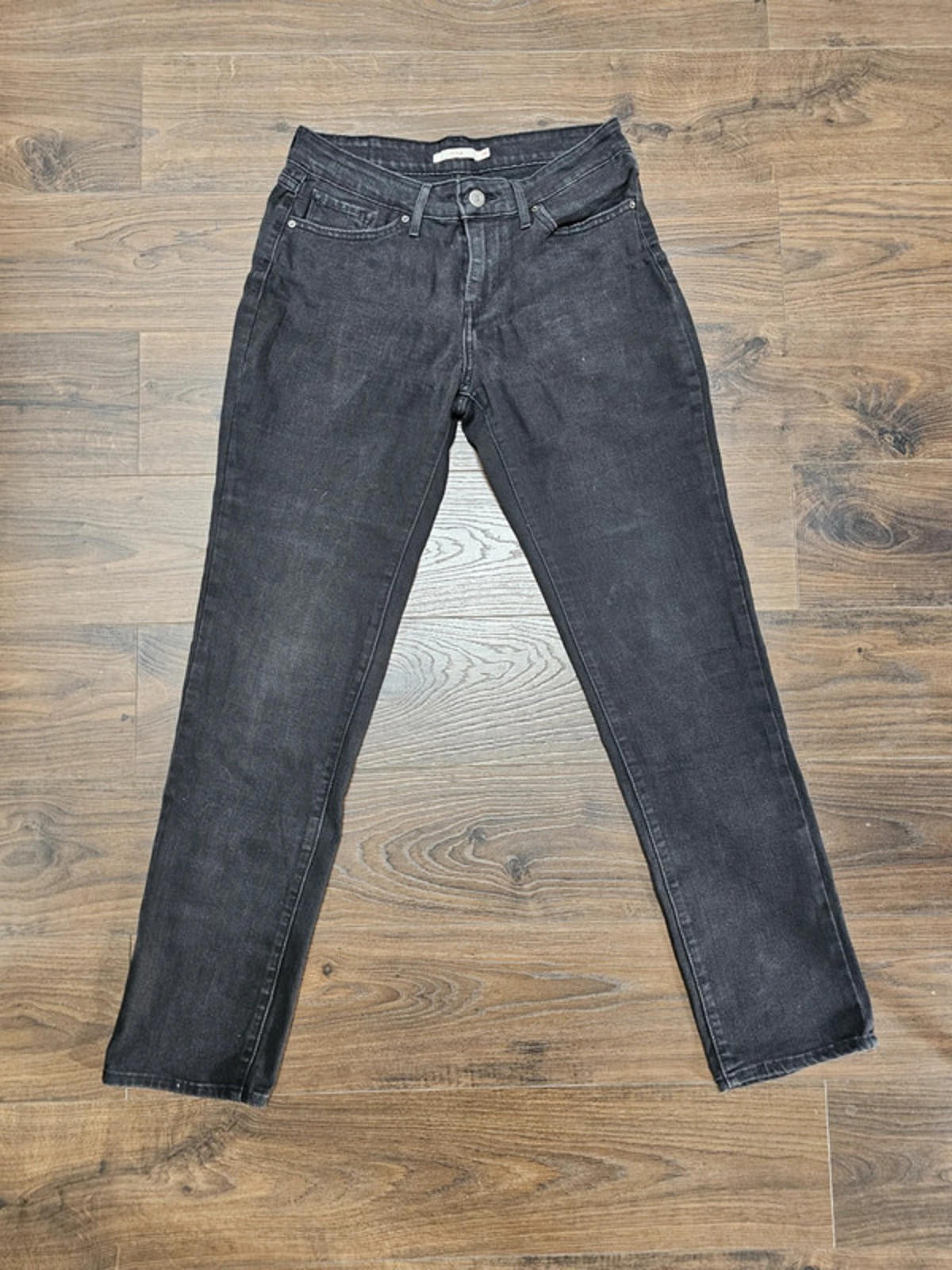 Levi's Womens Black Jeans 712 Slim Fit W30/30L Denim Trousers Bottoms