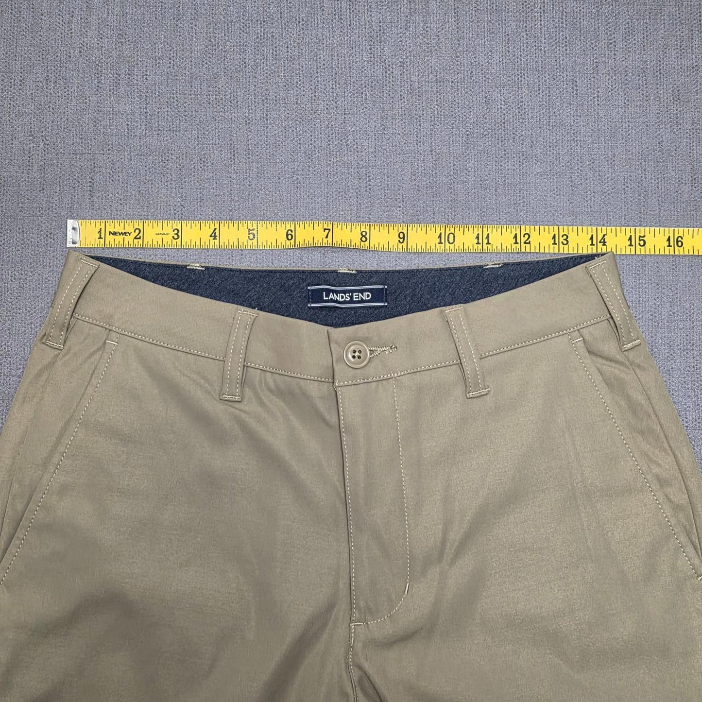 Lands End Mens Smart Casual Chino Style Trousers/Pants - 30 - W30 / L30 - Khaki