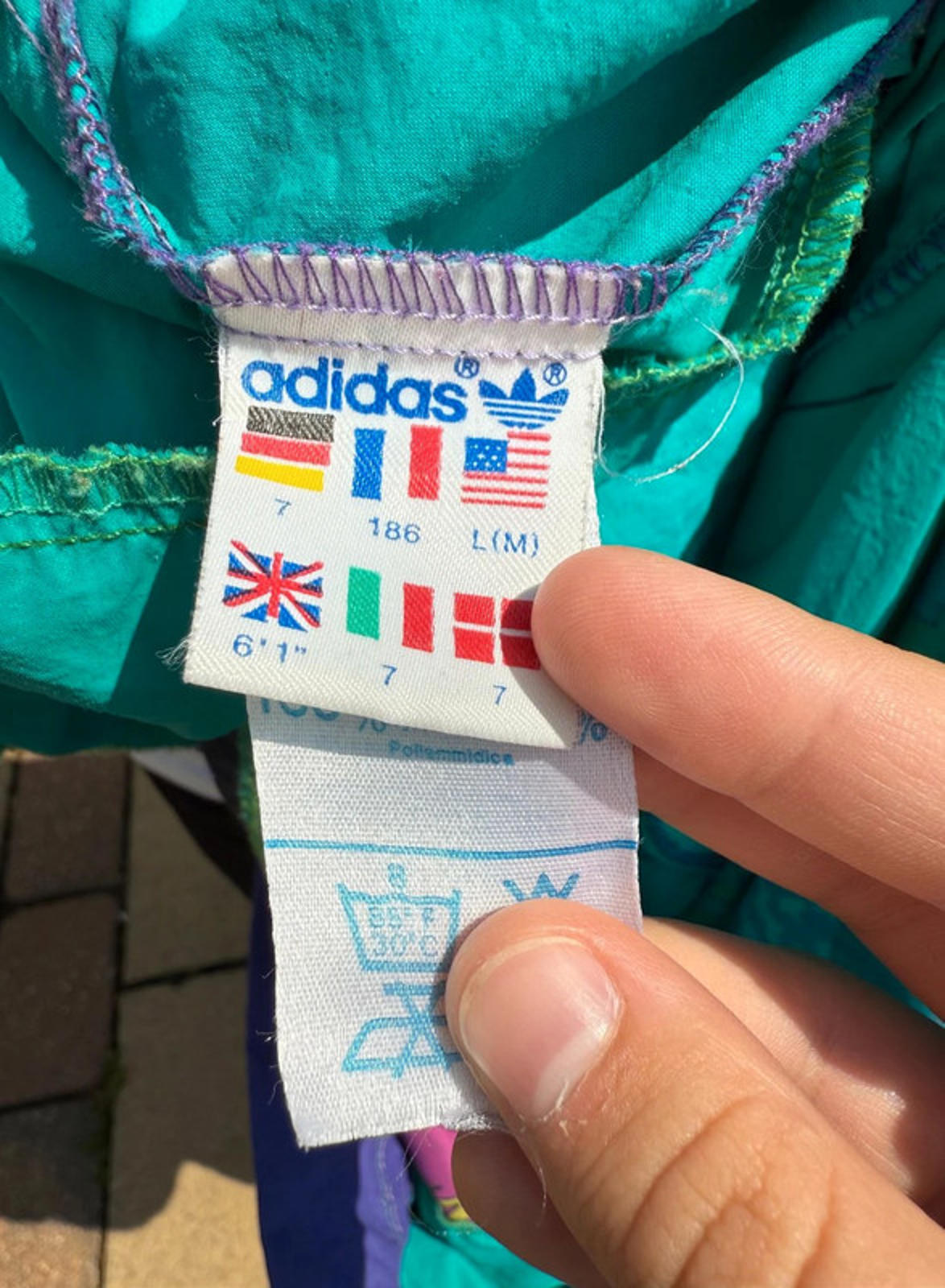 Vintage Adidas Tiki Style Half Zip Windbreaker Track Jacket 80s 90 - L/Large**