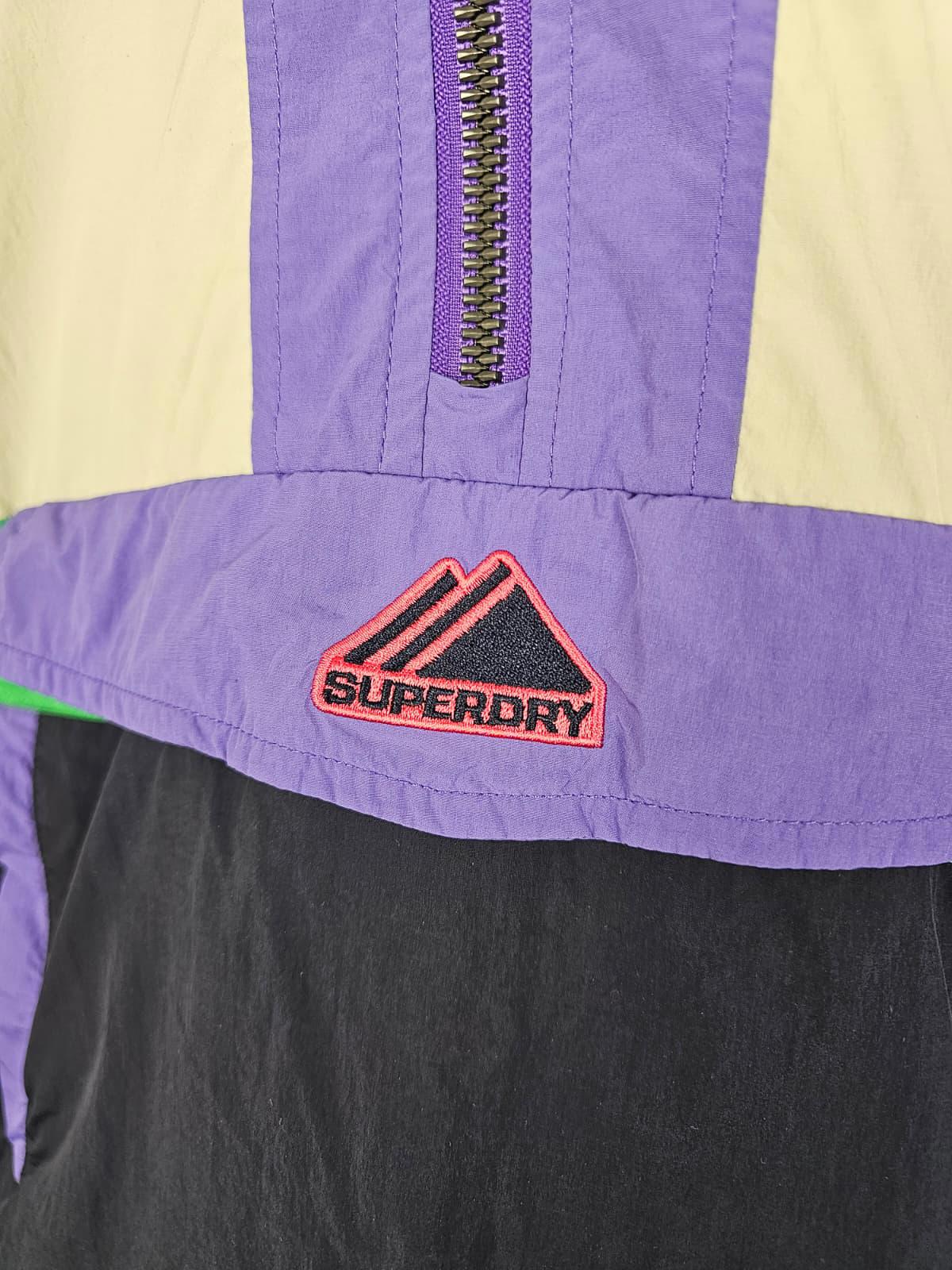 Superdry Colour Block Womens Pullover 1/4 Zip Windbreaker Jacket - UK 12