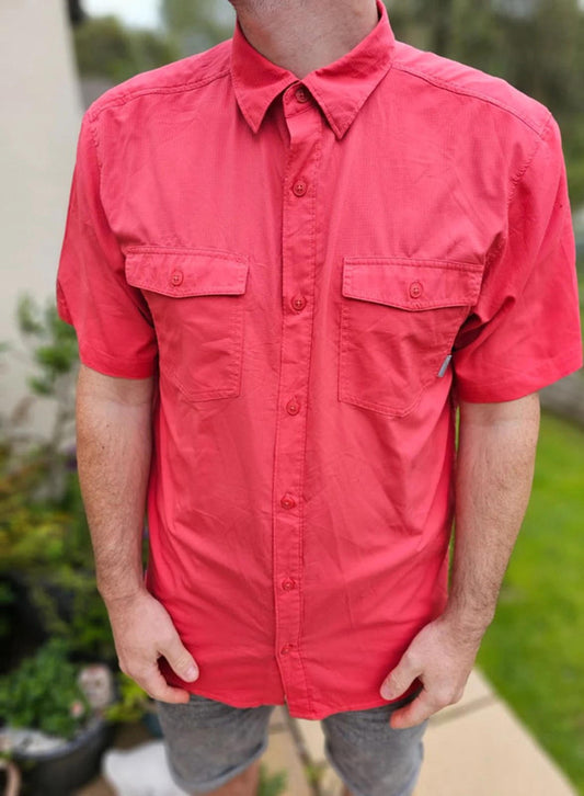 Columbia Omni-Shade Technical Short Sleeve Collared Button Up Shirt - L/Large