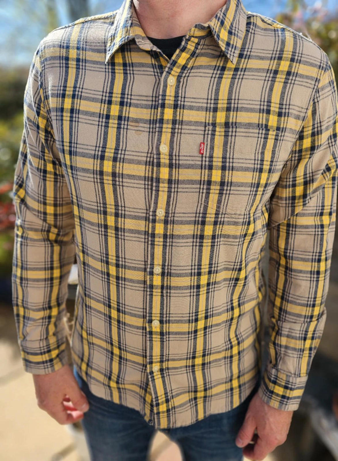 Levi's Men's Long Sleeve Standard Fit Check Shirt - L/Large