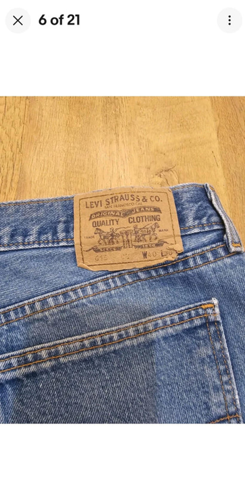 Levi's Vintage Orange Tab Blue Jeans 615 Straight Fit - W39/30L