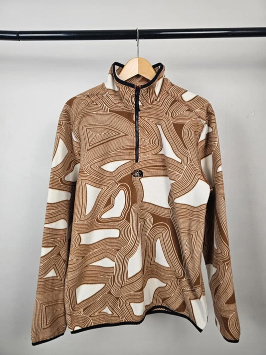 The North Face Mens 1/4 Zip Pullover Swirl Pattern Fleece Jumper - M/Medium