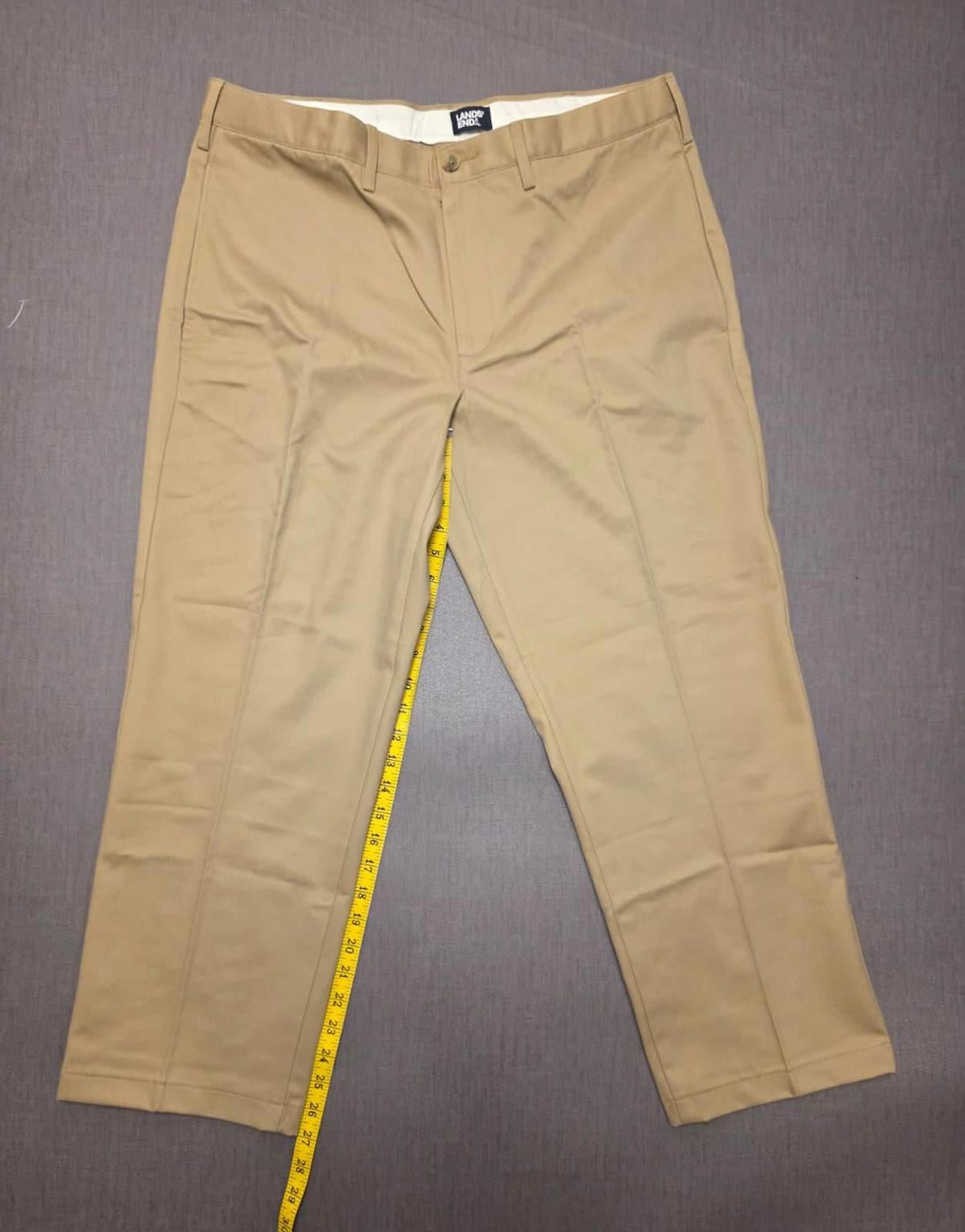 Lands End Mens Smart Casual Trousers/Pants - 36 - W36 / L27 - Beige