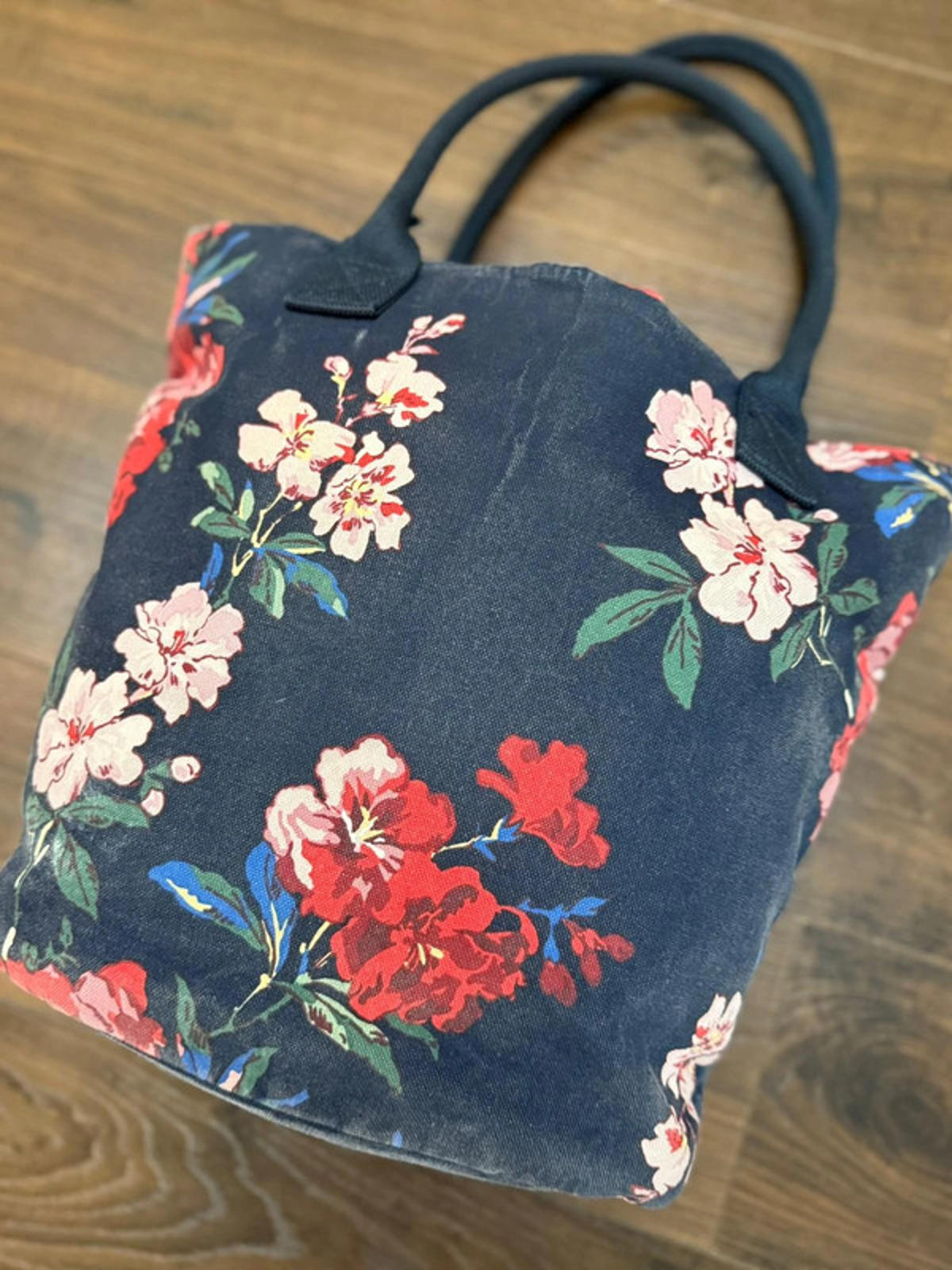 Joules Womens Floral/Flower/Botanical Print Shoulder Tote Bag - Navy/Multicolour