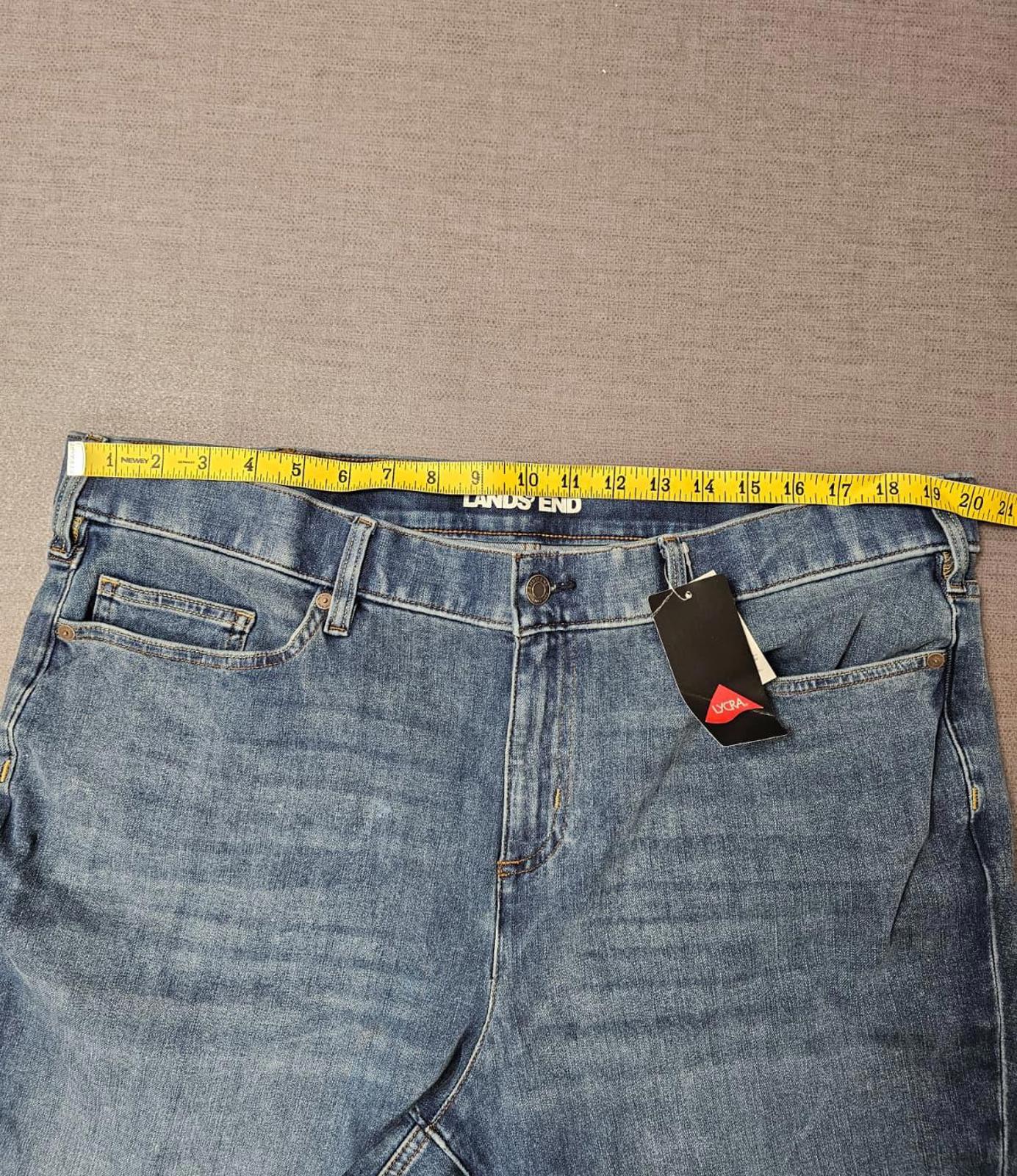Lands End Women's Blue Denim Jeans Stretchy Waist - UK 26 - W40/29**