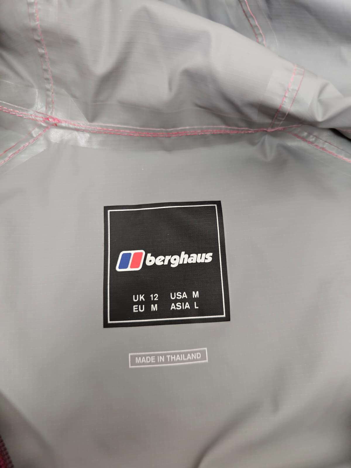 Berghaus Womens Full Zip Hooded Waterproof Windproof Jacket/Coat - UK 12 - Pink