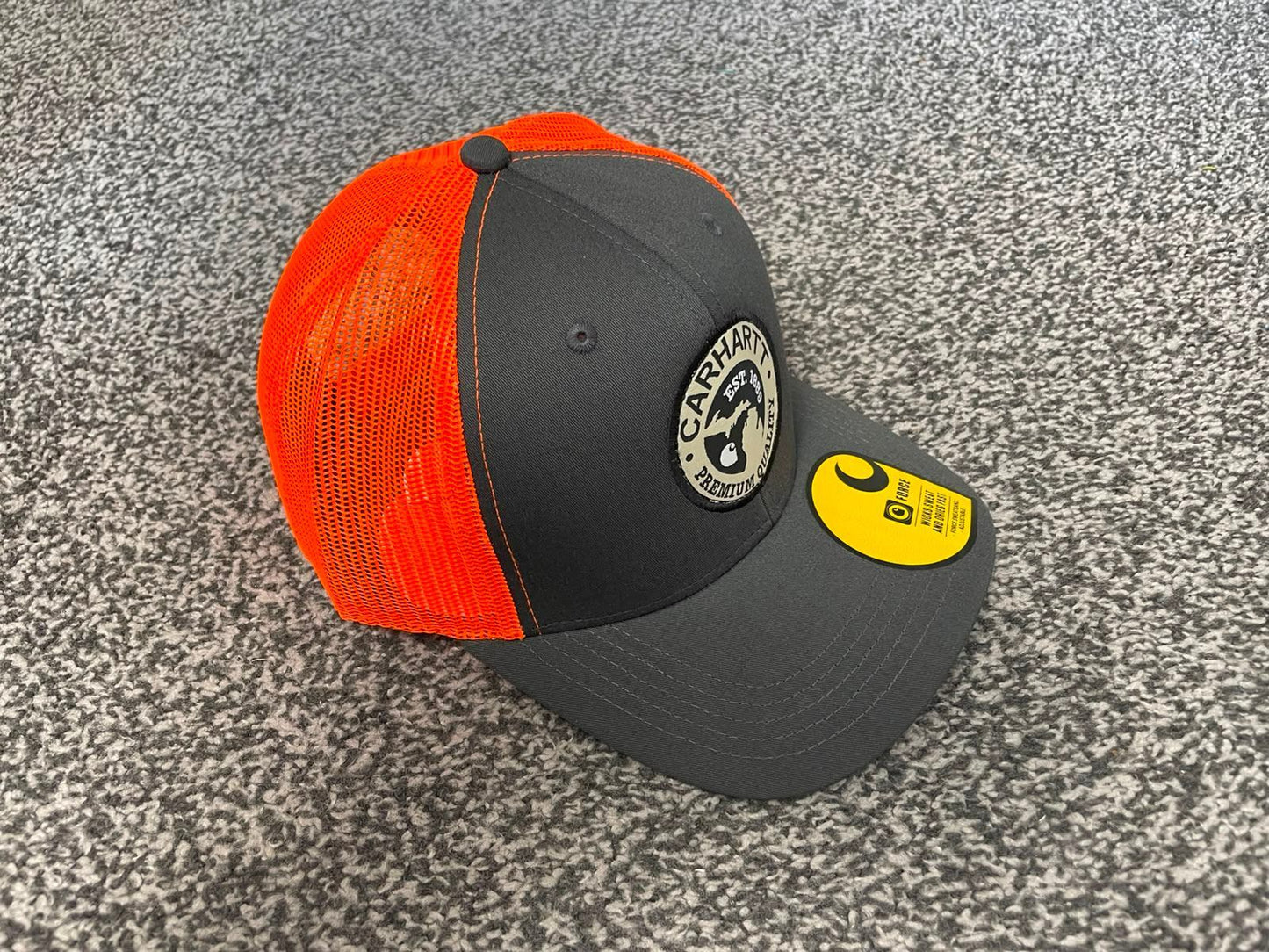 Carhaart Force Casual Fast Drying Truckers/Trucker Style Hat/Cap - Grey/Orange