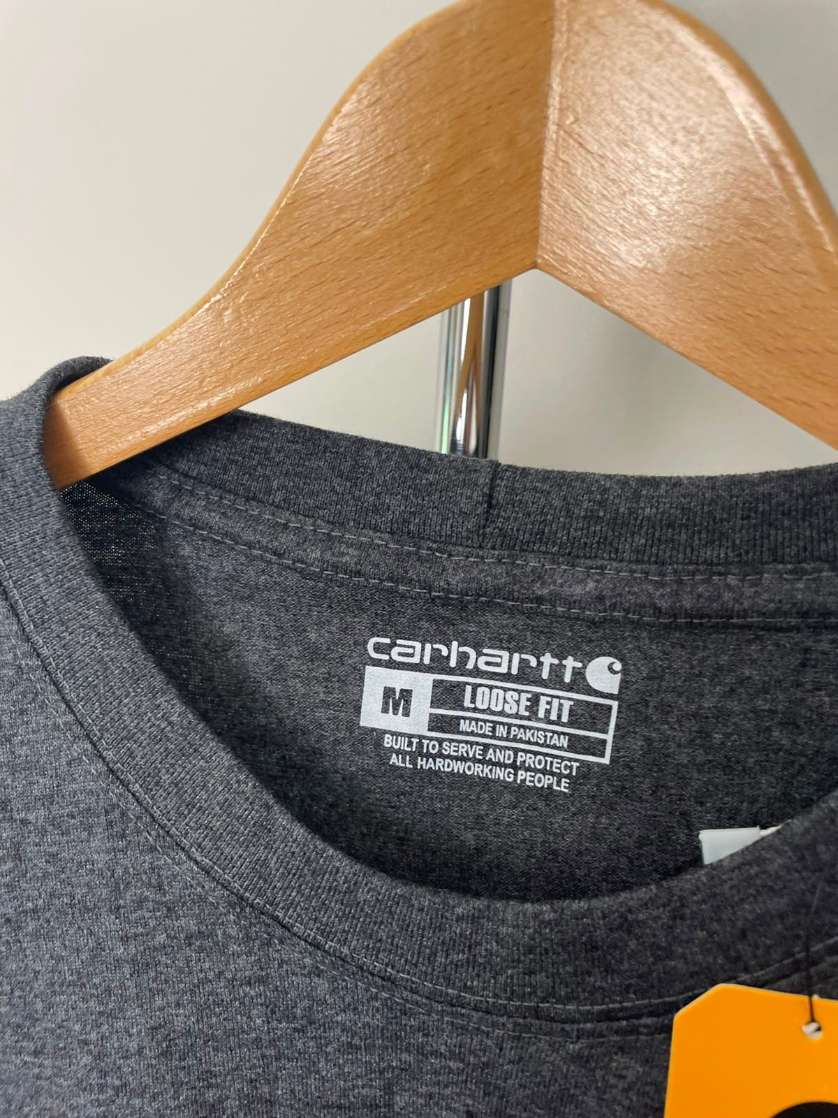 Carharrt Men's Short Sleeve Pocket T-Shirt/Top/Tee - M/Medium - Loose Fit Grey