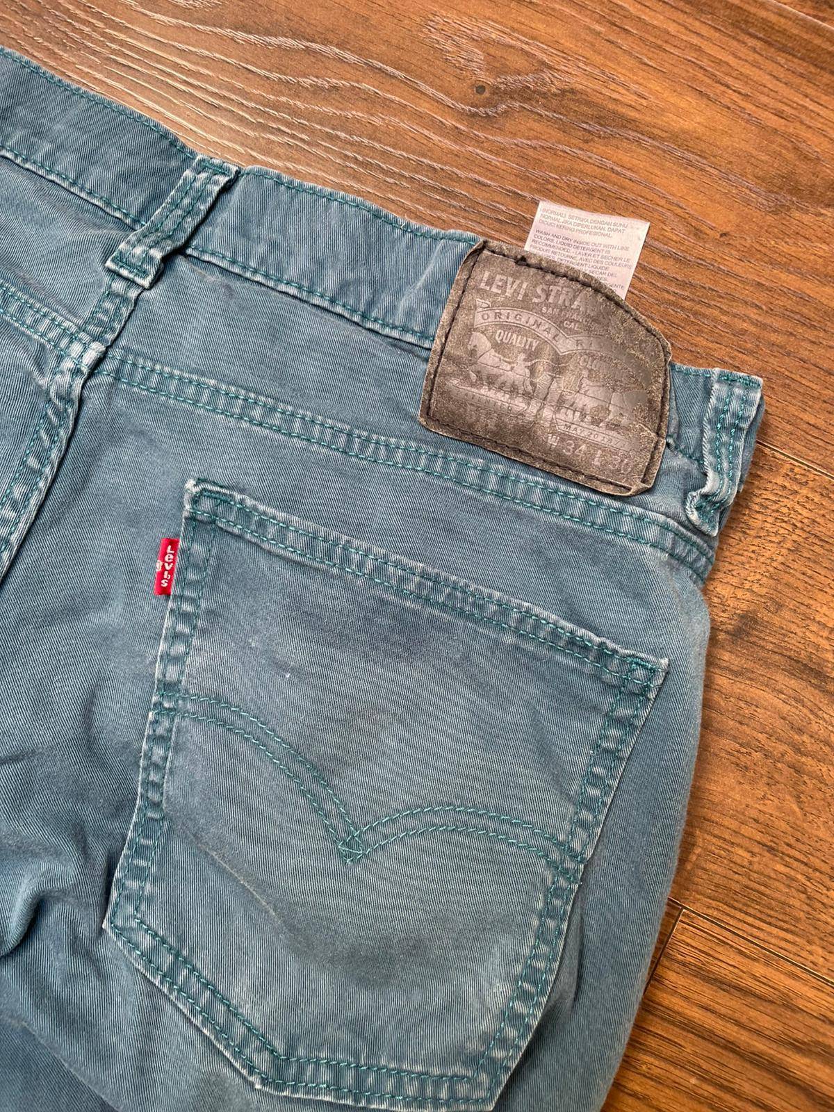 Levi's Men's Washed Teal Blue Faded Chino Pants/Trousers - W34/L28