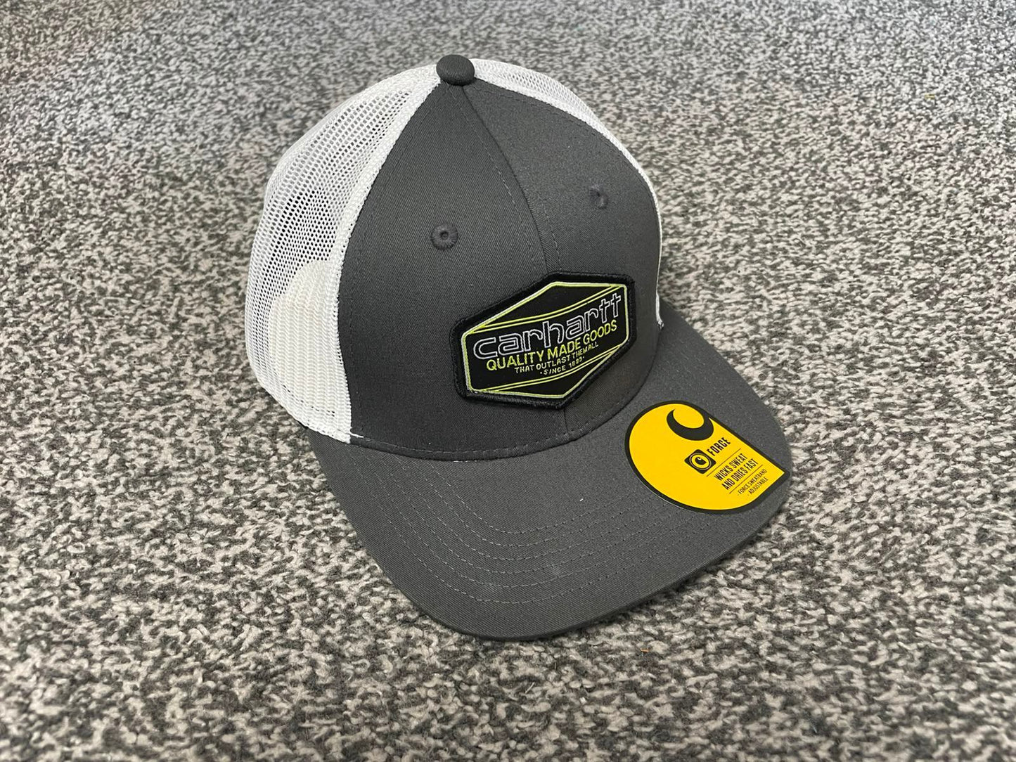 Carhaart Force Casual Fast Drying Truckers/Trucker Style Hat/Cap Dark Grey/White