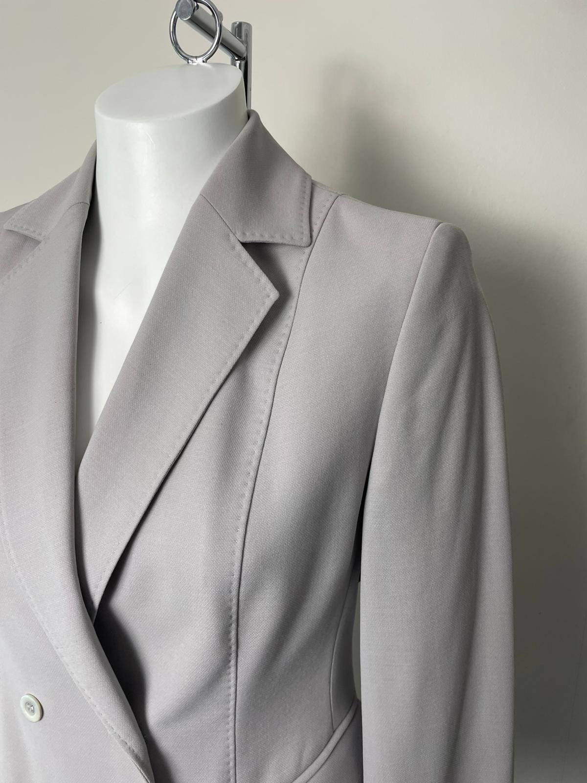 Jaeger 'Made In Italy' Women's Double Breasted Blazer Jacket - UK 12 - Grey