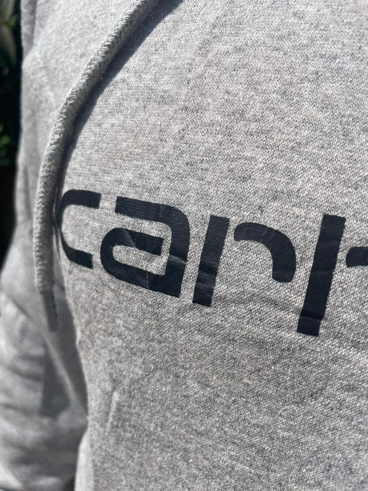 Carharrt Men's Mid Weight Pullover Big Spellout Hoodie - M/Medium - Grey