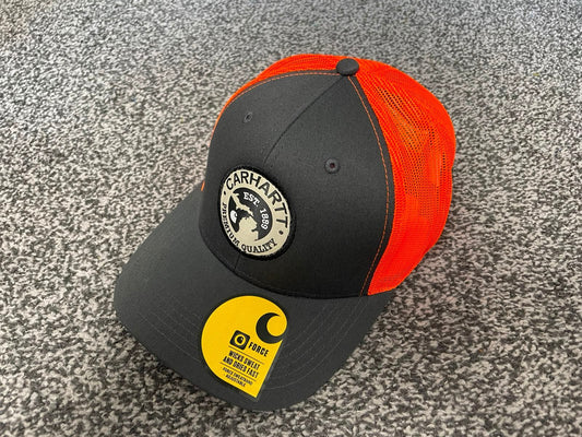 Carhaart Force Casual Fast Drying Truckers/Trucker Style Hat/Cap - Grey/Orange