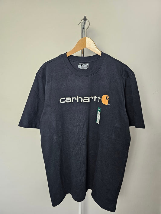 Carharrt Men's Short Sleeve Graphic Spellout Tee/T-Shirt/Top - L/Large- Navy