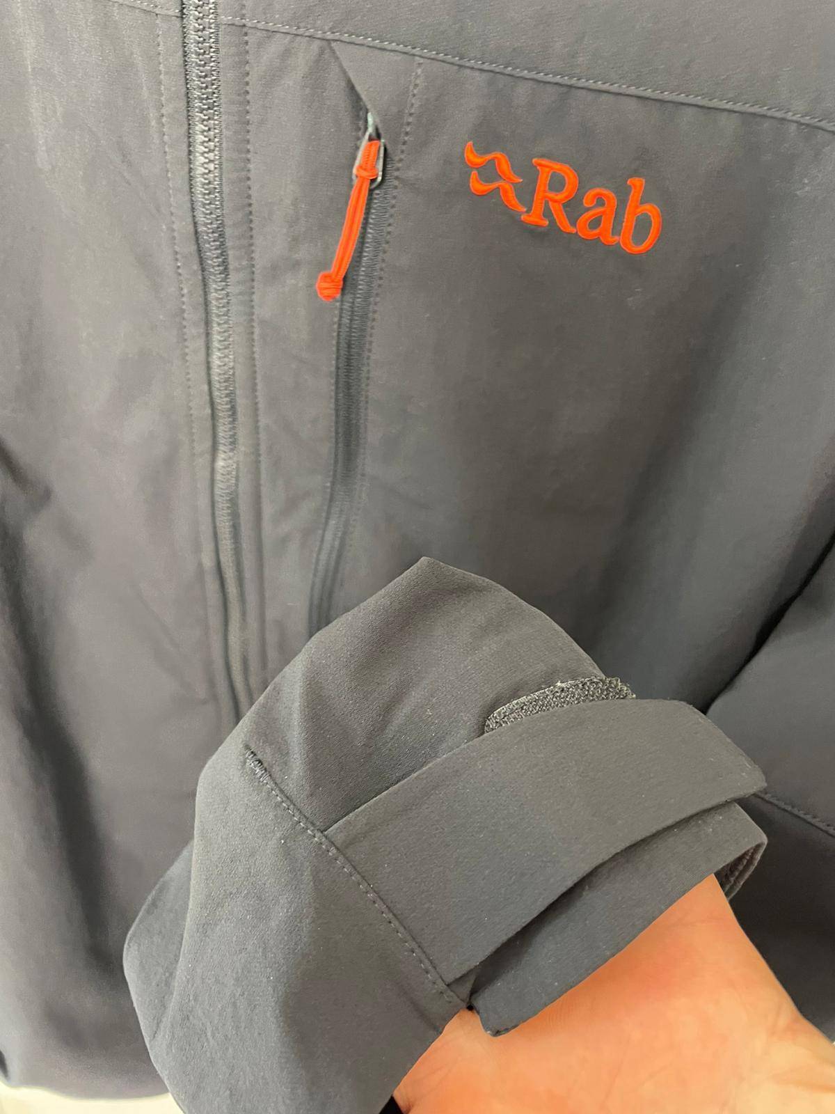 Rab Men's Soft Shell Style Full Zip Hooded Windbreaker Jacket - XL/Extra Large