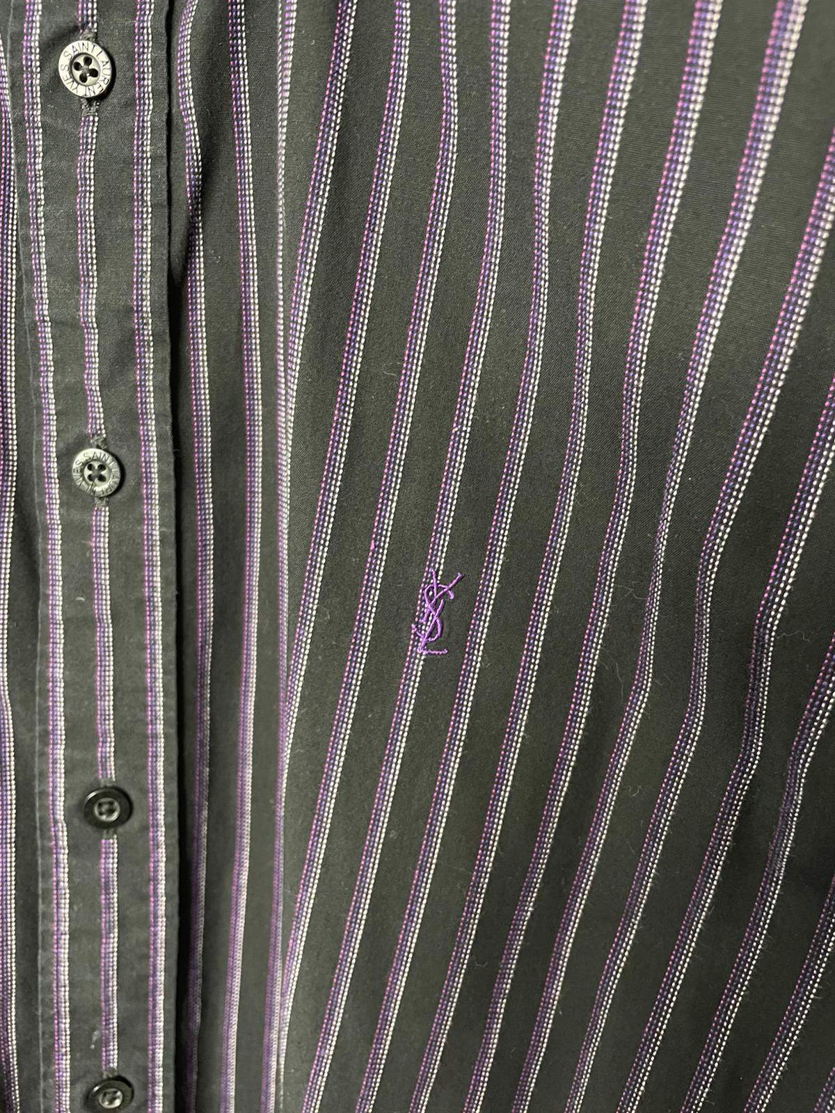 YSL Yves Saint Laurent Vintage 80s/90s Men's Long Sleeve Striped Shirt - L/Large