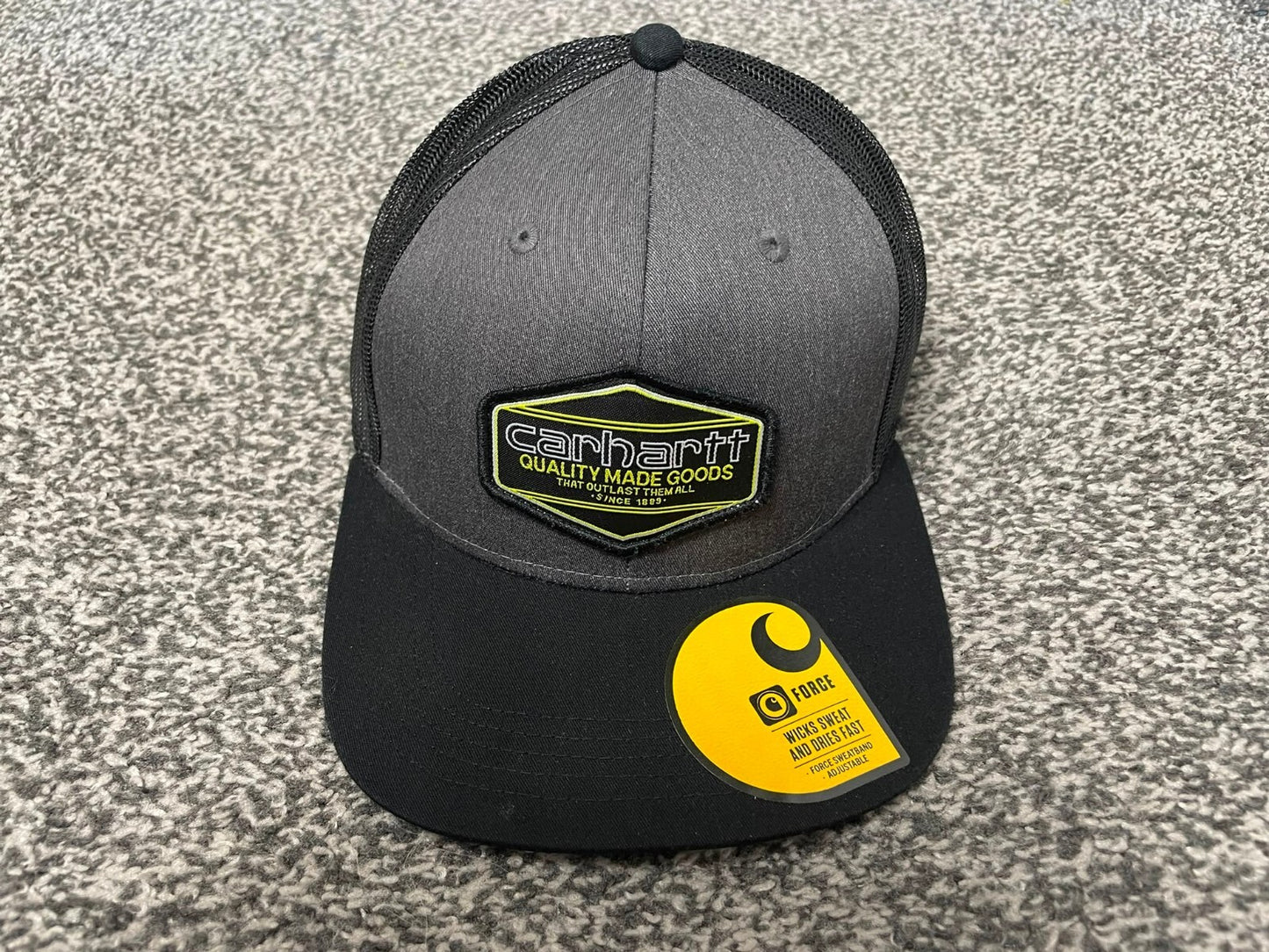 Carhaart Force Casual Fast Drying Truckers/Trucker Style Hat/Cap Dark Grey/Black
