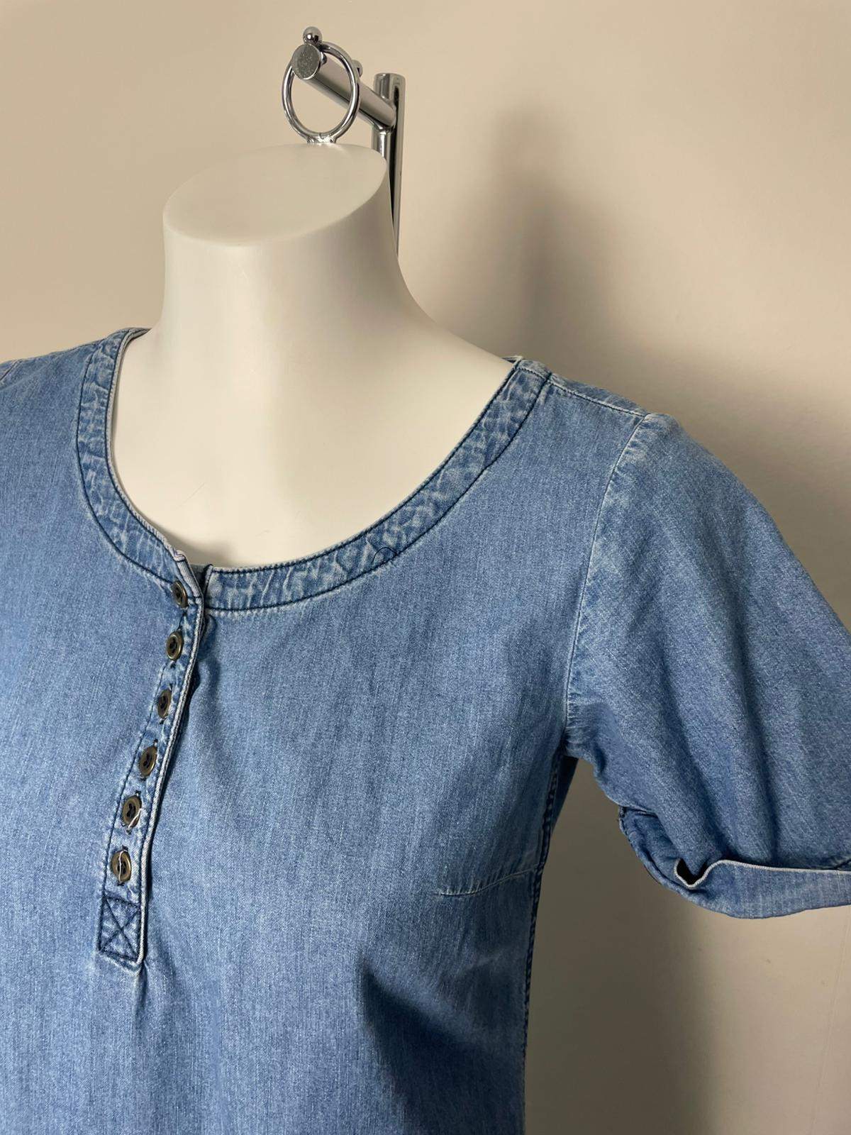 Fat Face Women's Denim Utility Style Shirt Dress - UK 10 - Blue
