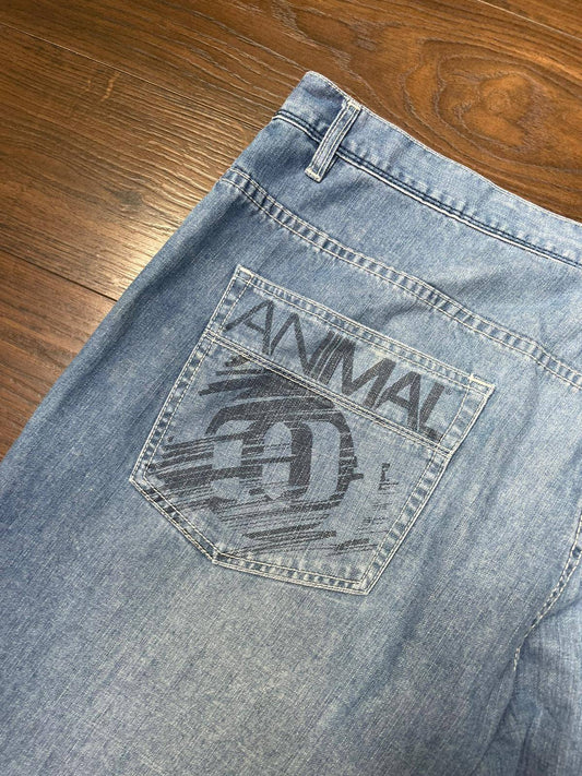 Animal Y2K 2000's Men's Skater/Surf Wear Style Blue Denim Jeans - W44/L29