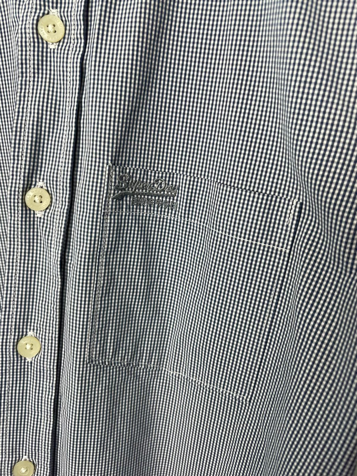 Superdry Men's Short Sleeve Oxford Style Button Up Shirt - M/Medium - Navy/Check