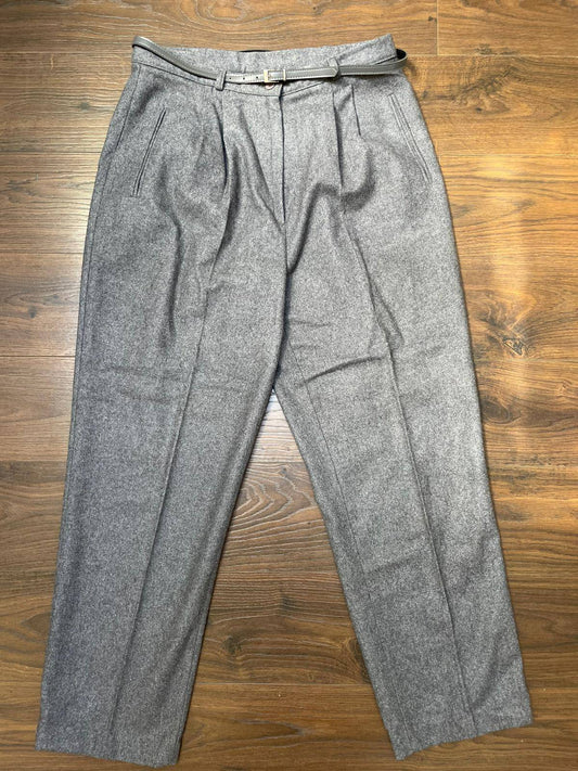 TESCO Women's Vintage/Retro 80's/90's Belted Pleated Trousers - 12-14 - W30/L27