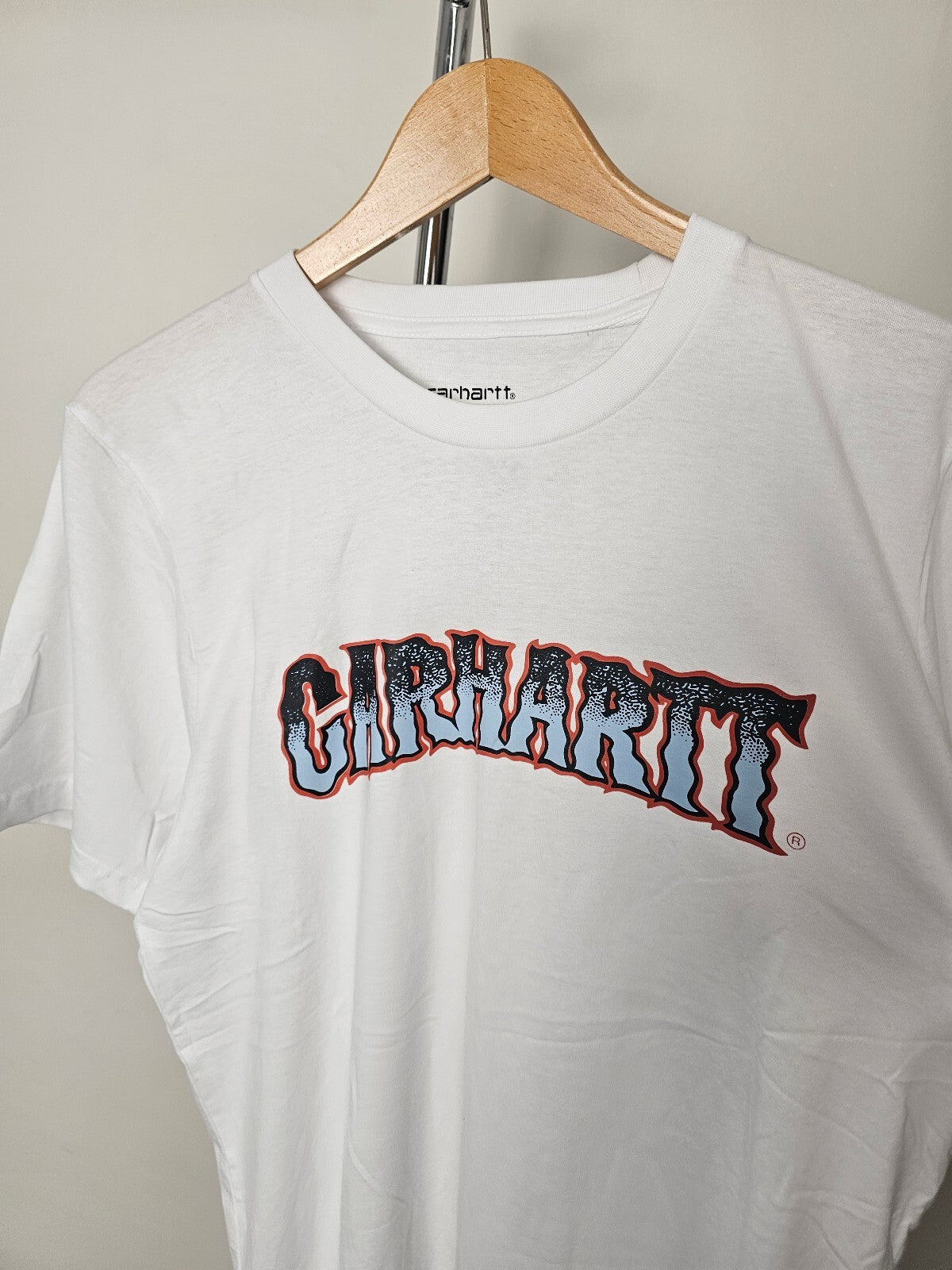 Carharrt WIP Sleeve Big Print Top/T-Shirt - S/Small - White