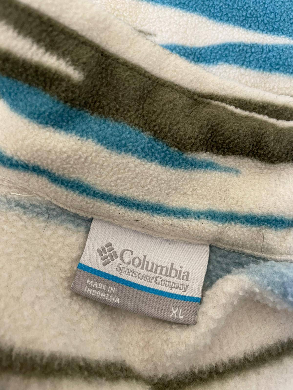 Columbia Men's 1/2 Zip Abstract Sun Set Pattern Print Fleece Jumper - XL