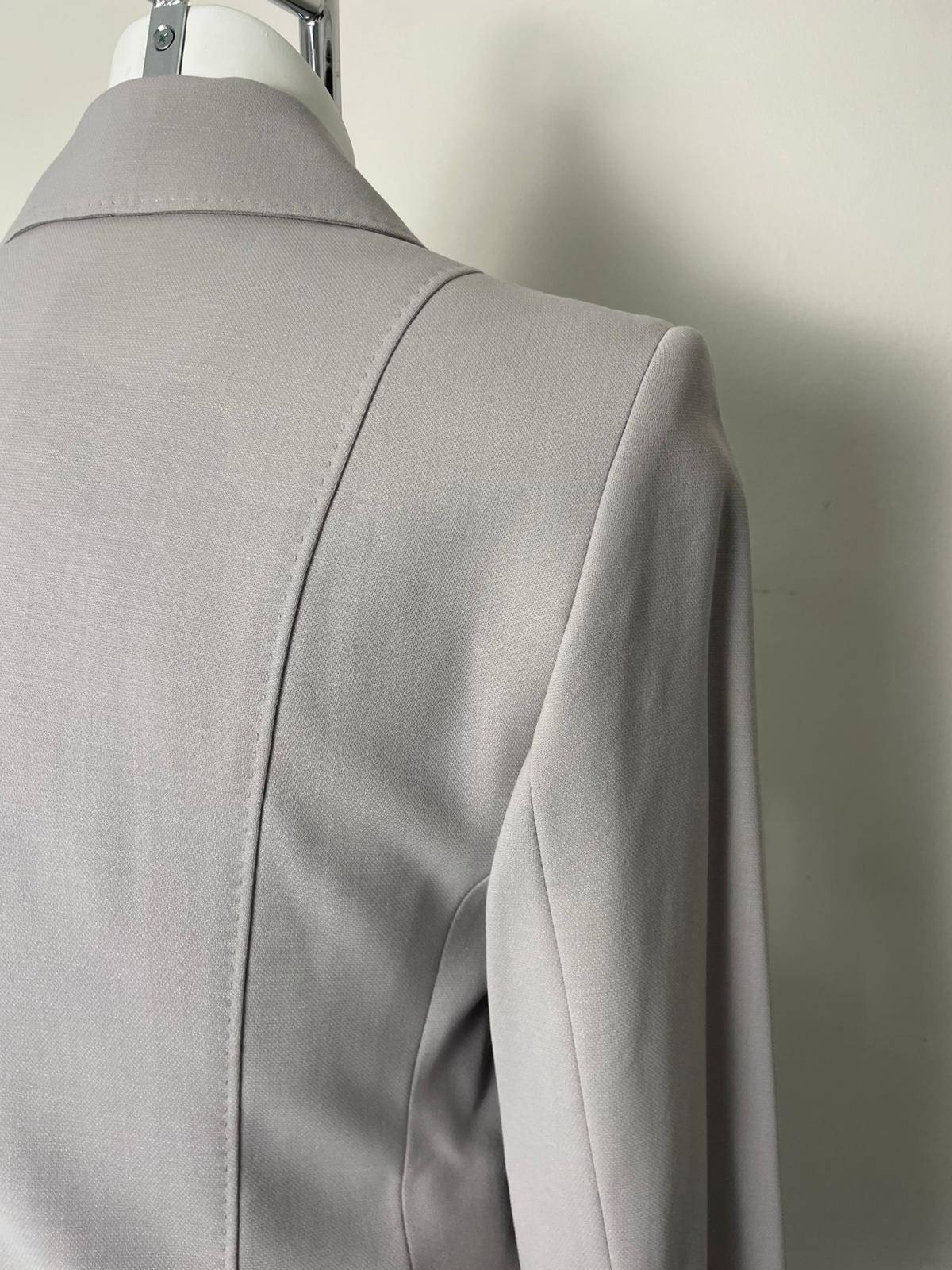 Jaeger 'Made In Italy' Women's Double Breasted Blazer Jacket - UK 12 - Grey
