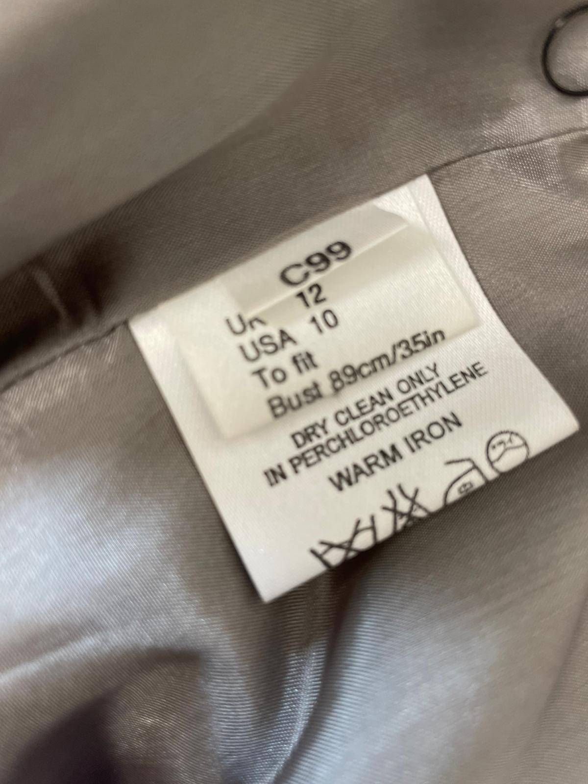 Jaeger 'Made In Italy' Women's Double Breasted Blazer Jacket - UK 12 - Grey