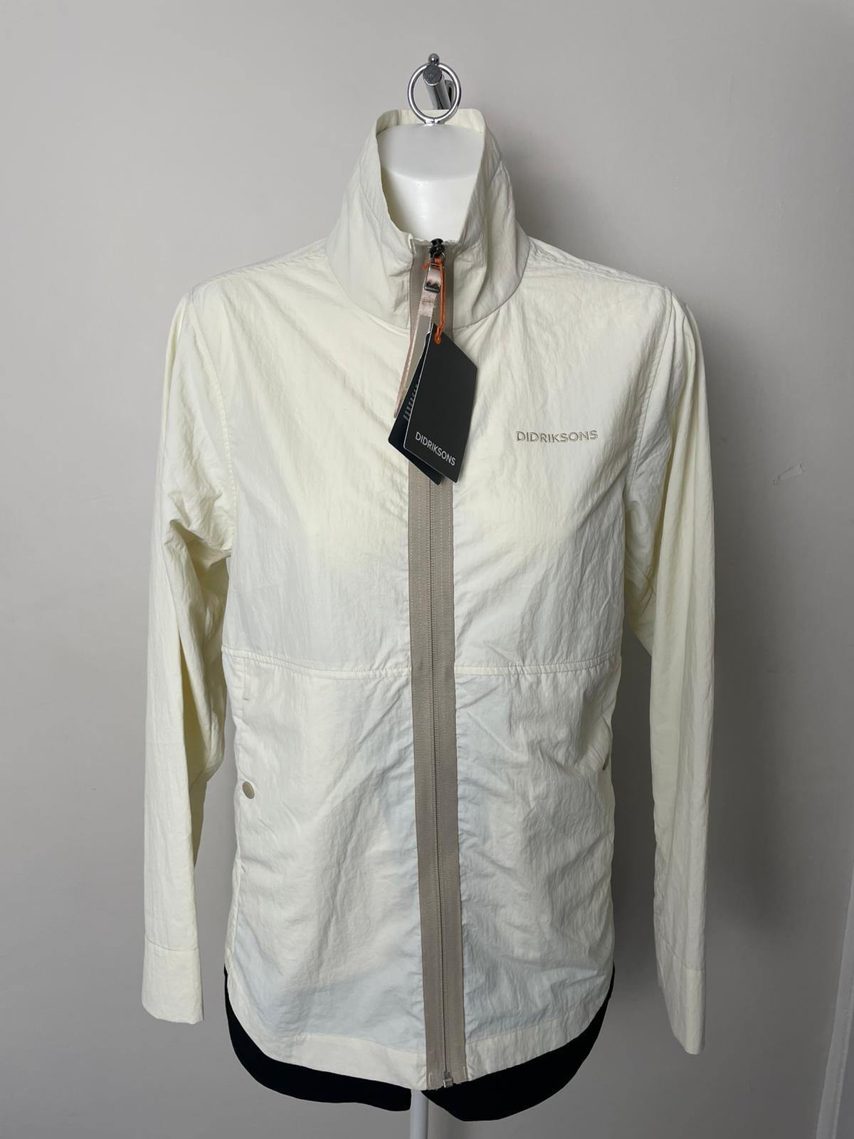 Didriksons Women's Full Zip Windbreakers Jacket - 36 / UK 10 - White/Off White