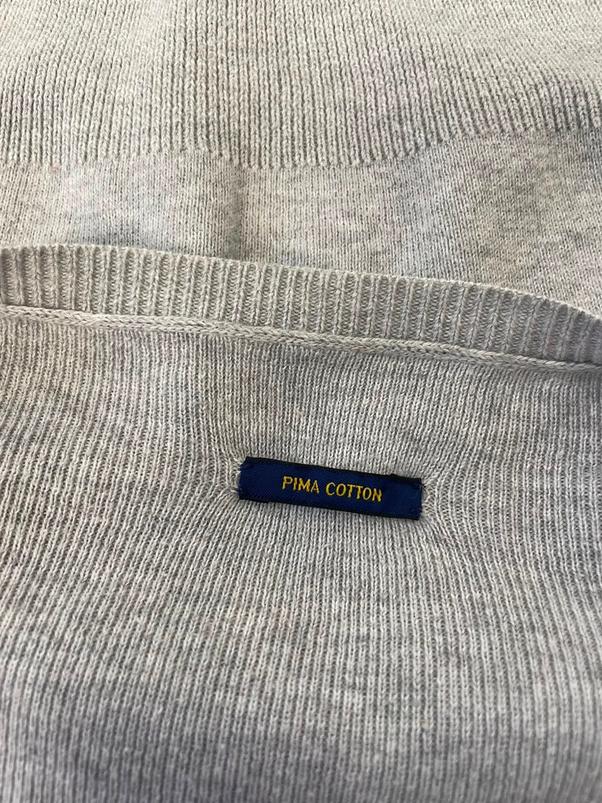 Ralph Lauren Pima Cotton V Neck Pullover Sweater/Jumper - XXL/2XL - Grey