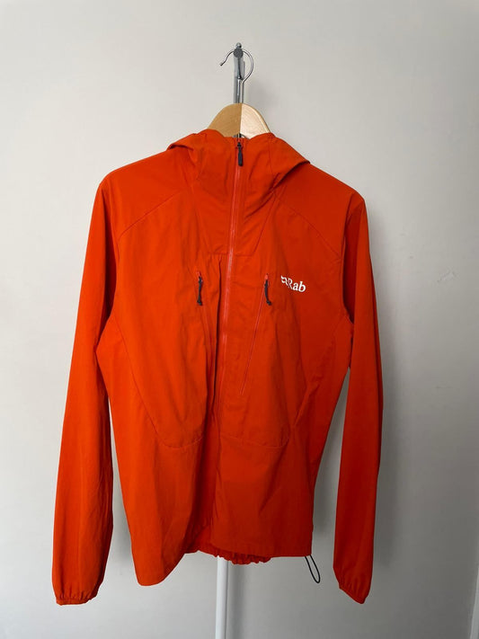 Rab Men's Full Zip Hooded Windbreaker Style Lightweight Jacket - M/Medium - Red